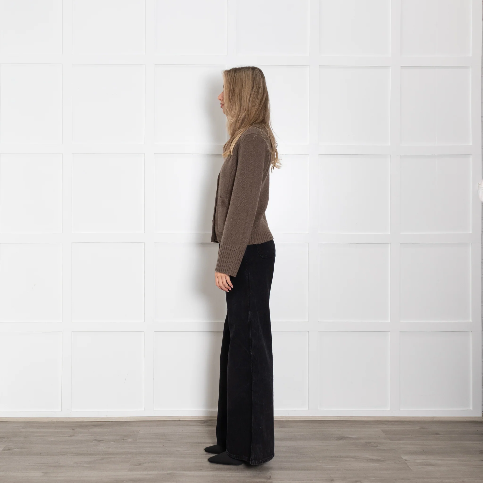 White + Warren Brown Cashmere Cardigan - Image 4