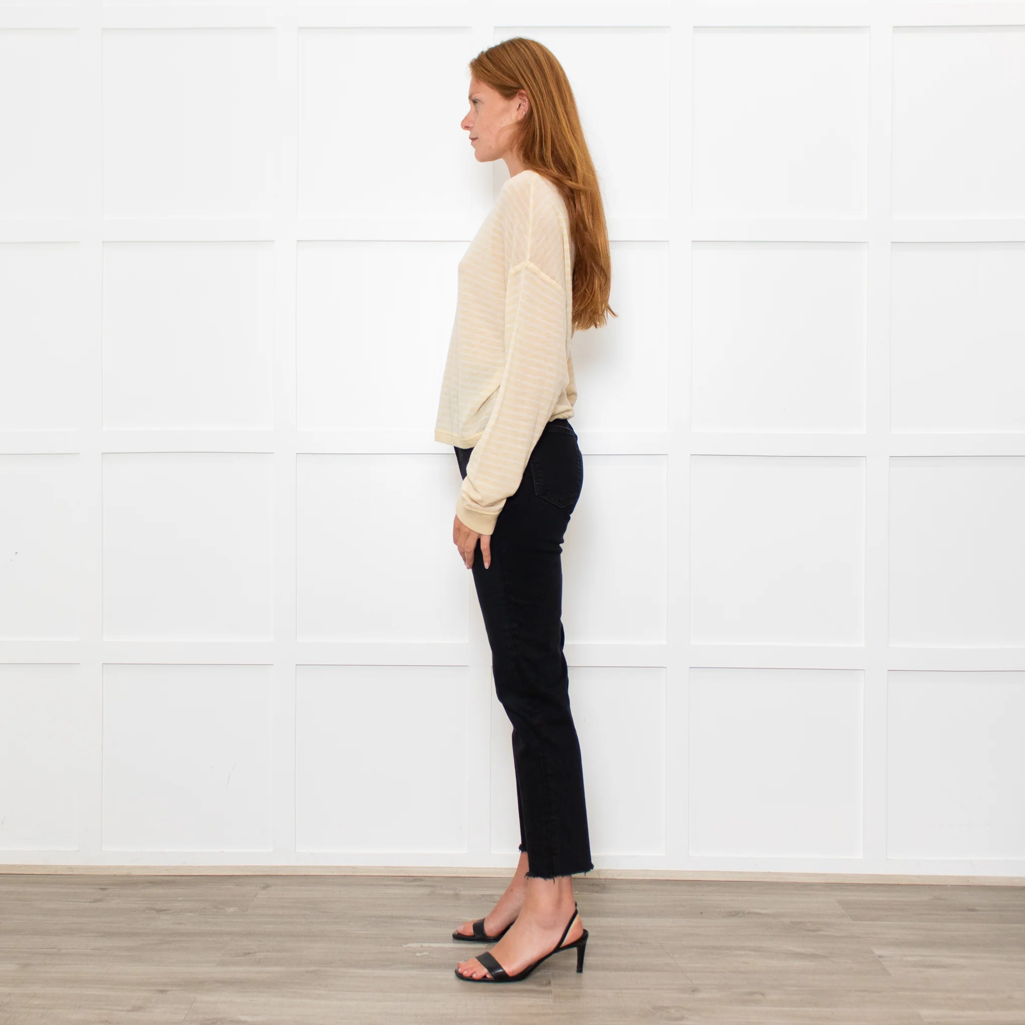 White + Warren Butter Cream/White Fine Knit Jumper - Image 4