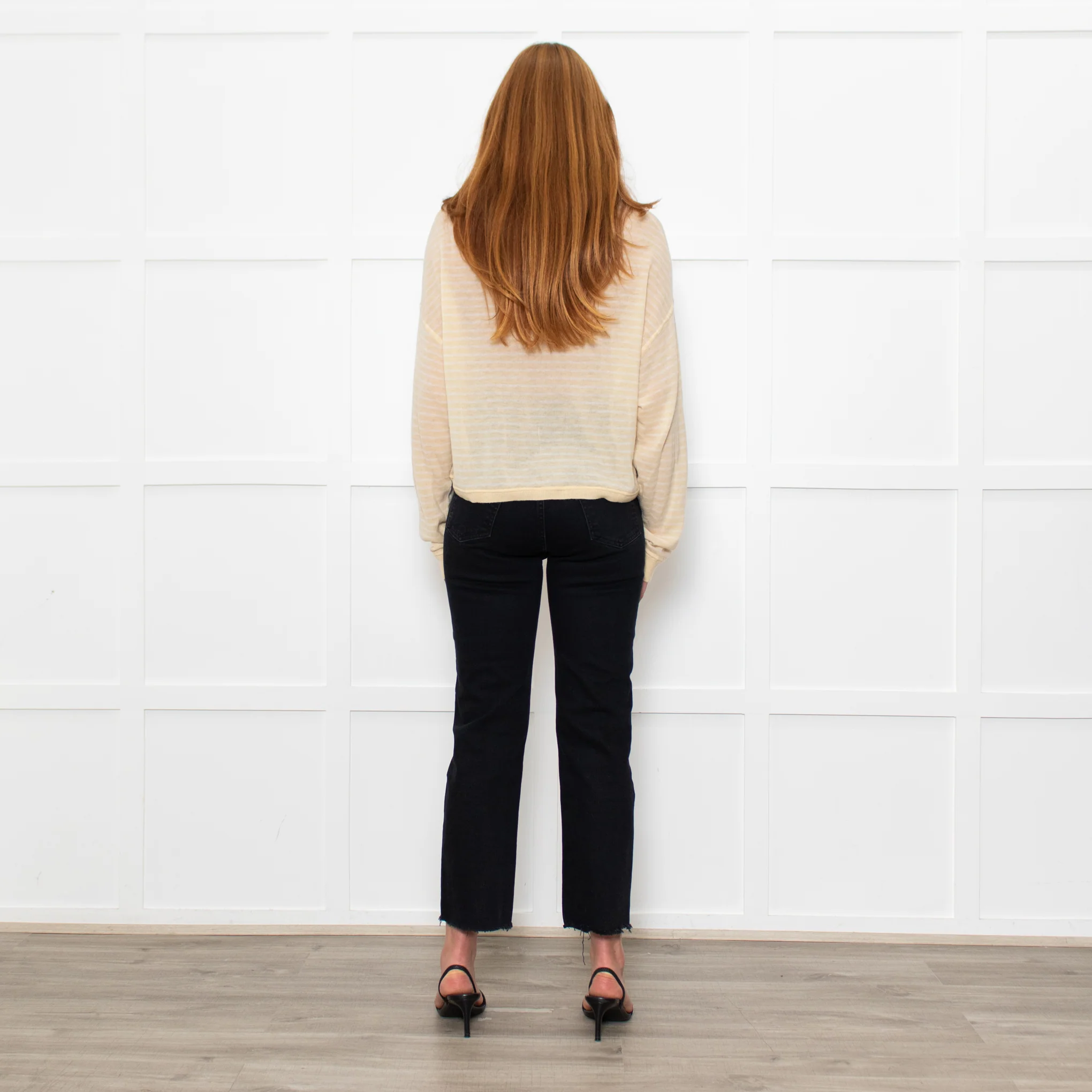 White + Warren Butter Cream/White Fine Knit Jumper - Image 5