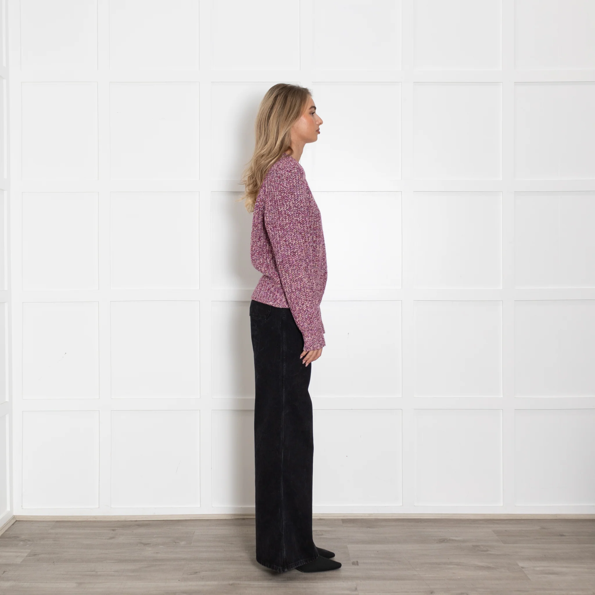 White + Warren Purple Cashmere Chunky Knit Jumper - Image 6