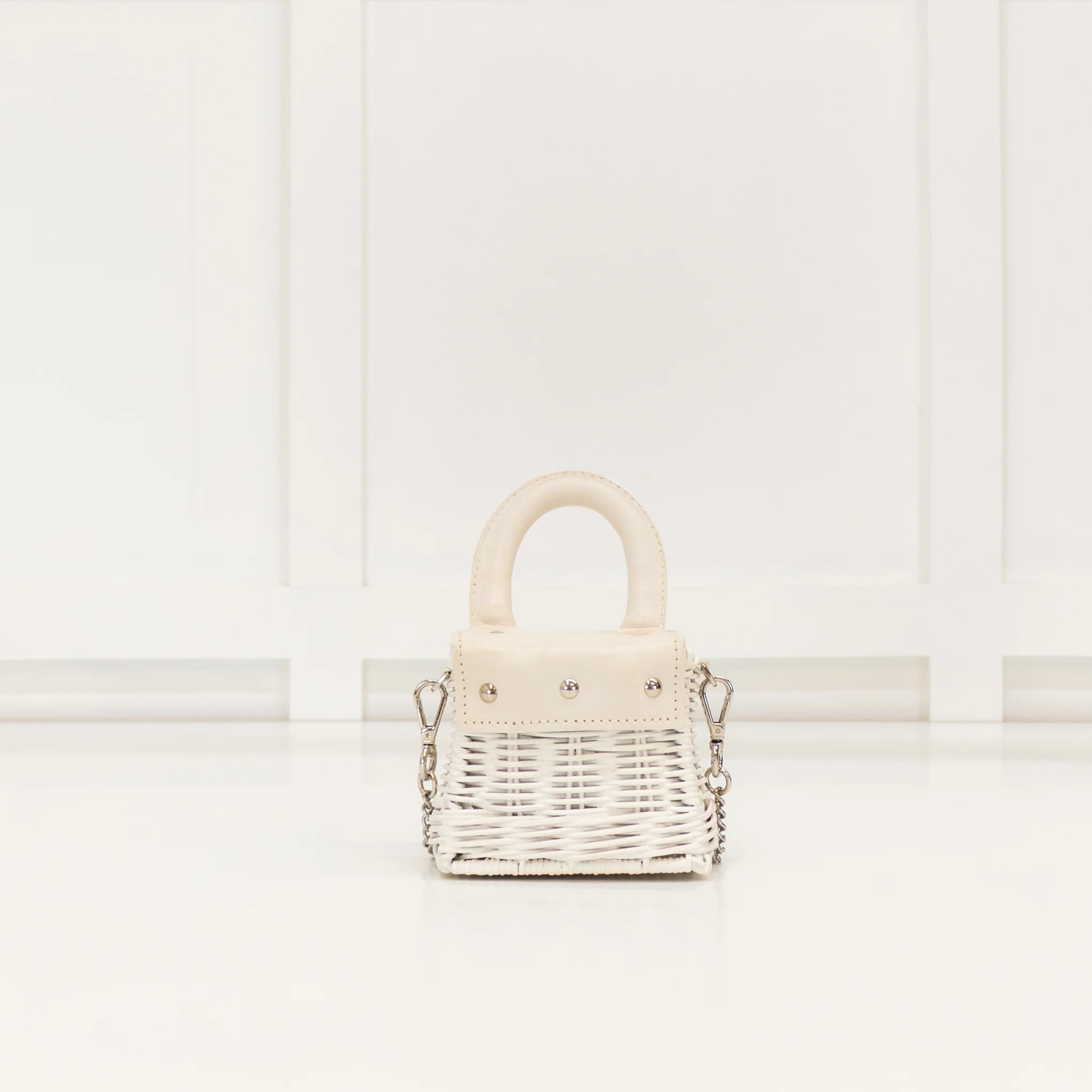 Wicker Wings White Mini Top Handle Bag - Image 5