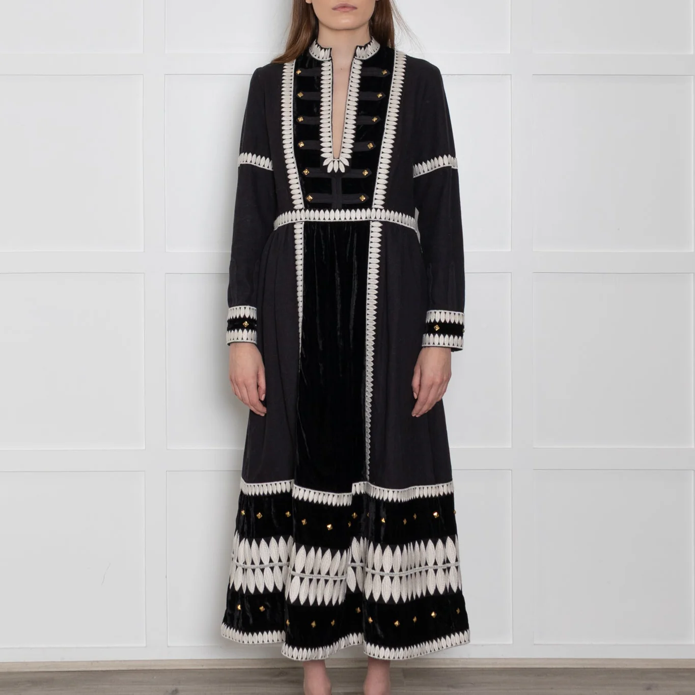 Wiggy Kit Black and Marais Embroidered Dress - Image 2