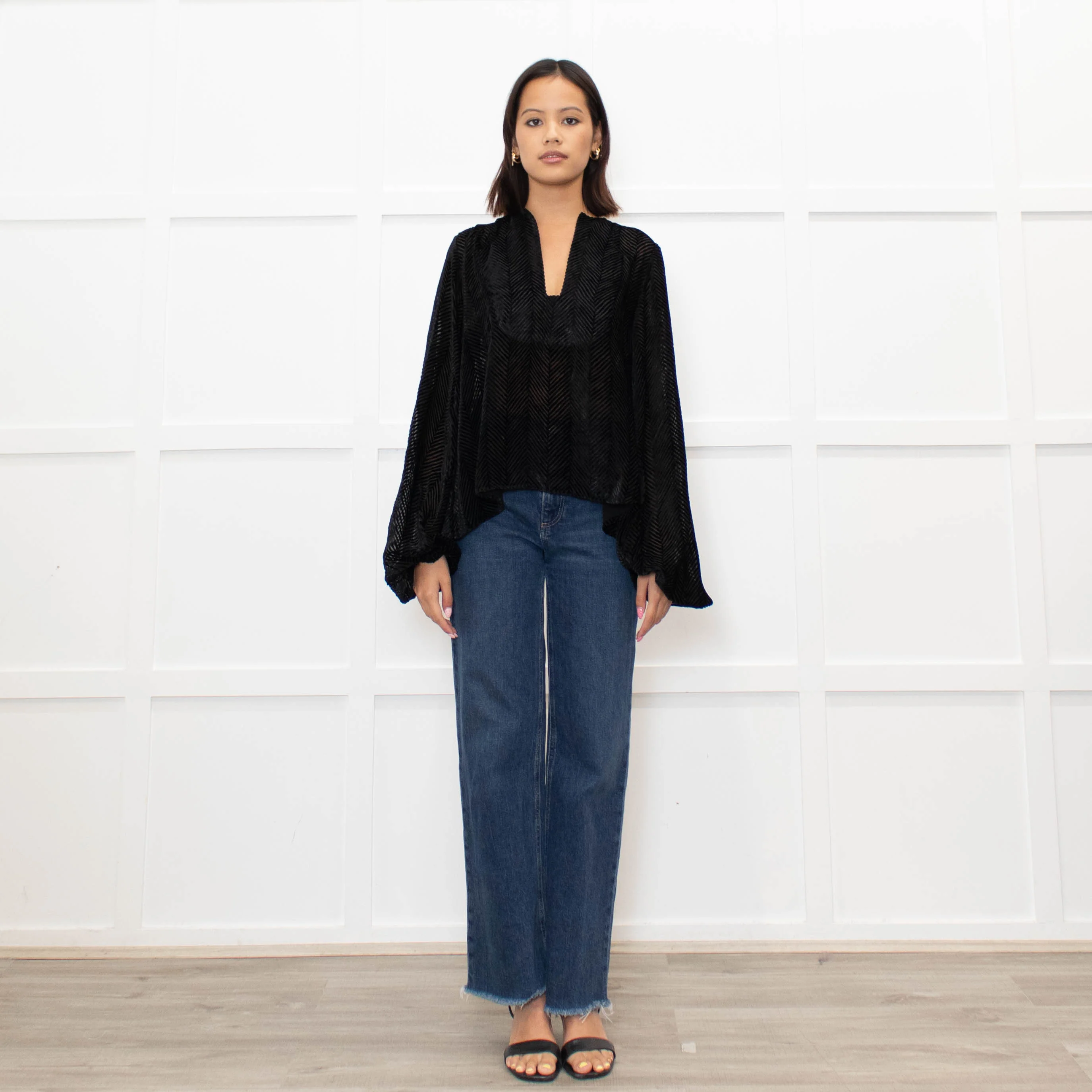 Wiggy Kit Devore Chevron Blouse