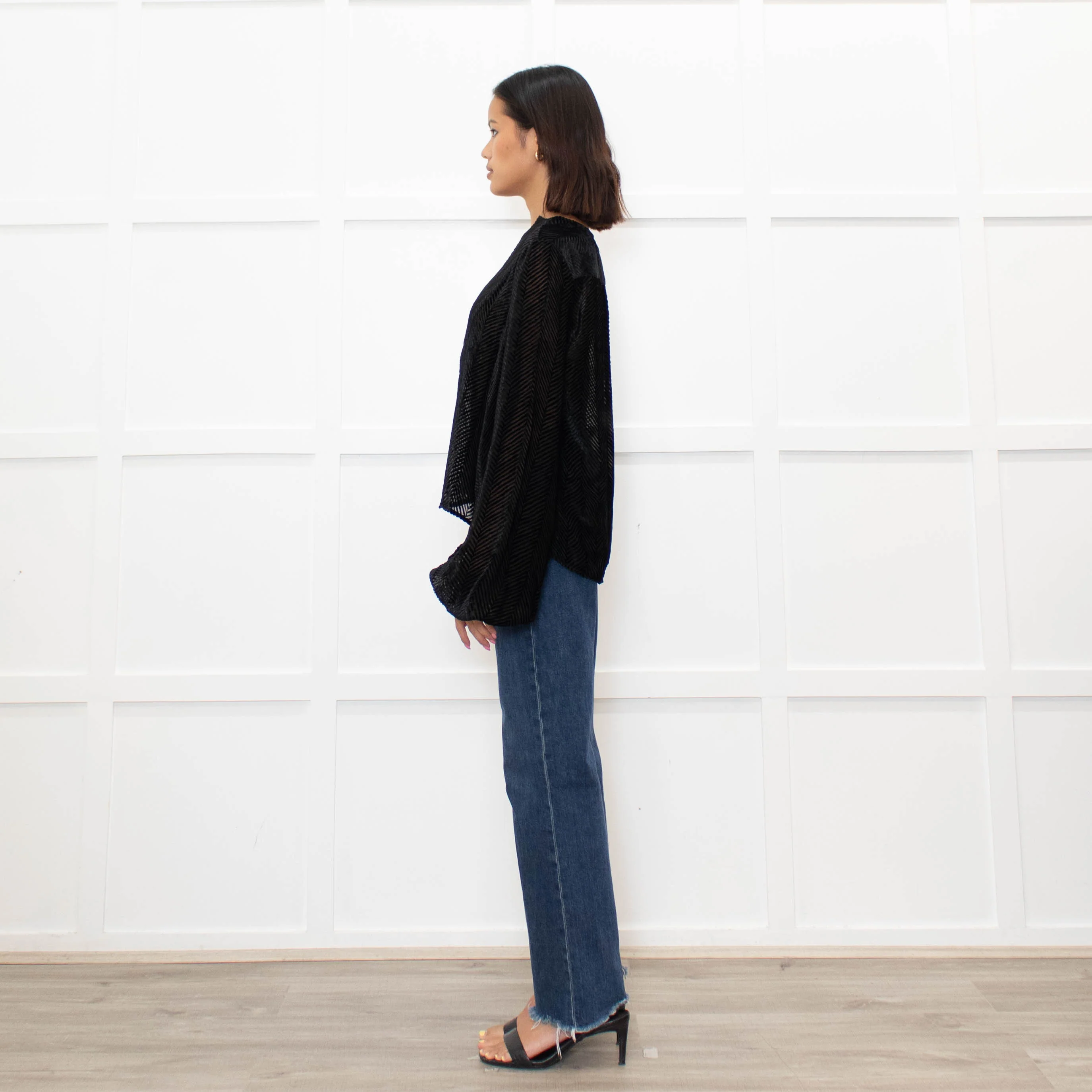 Wiggy Kit Devore Chevron Blouse - Image 6