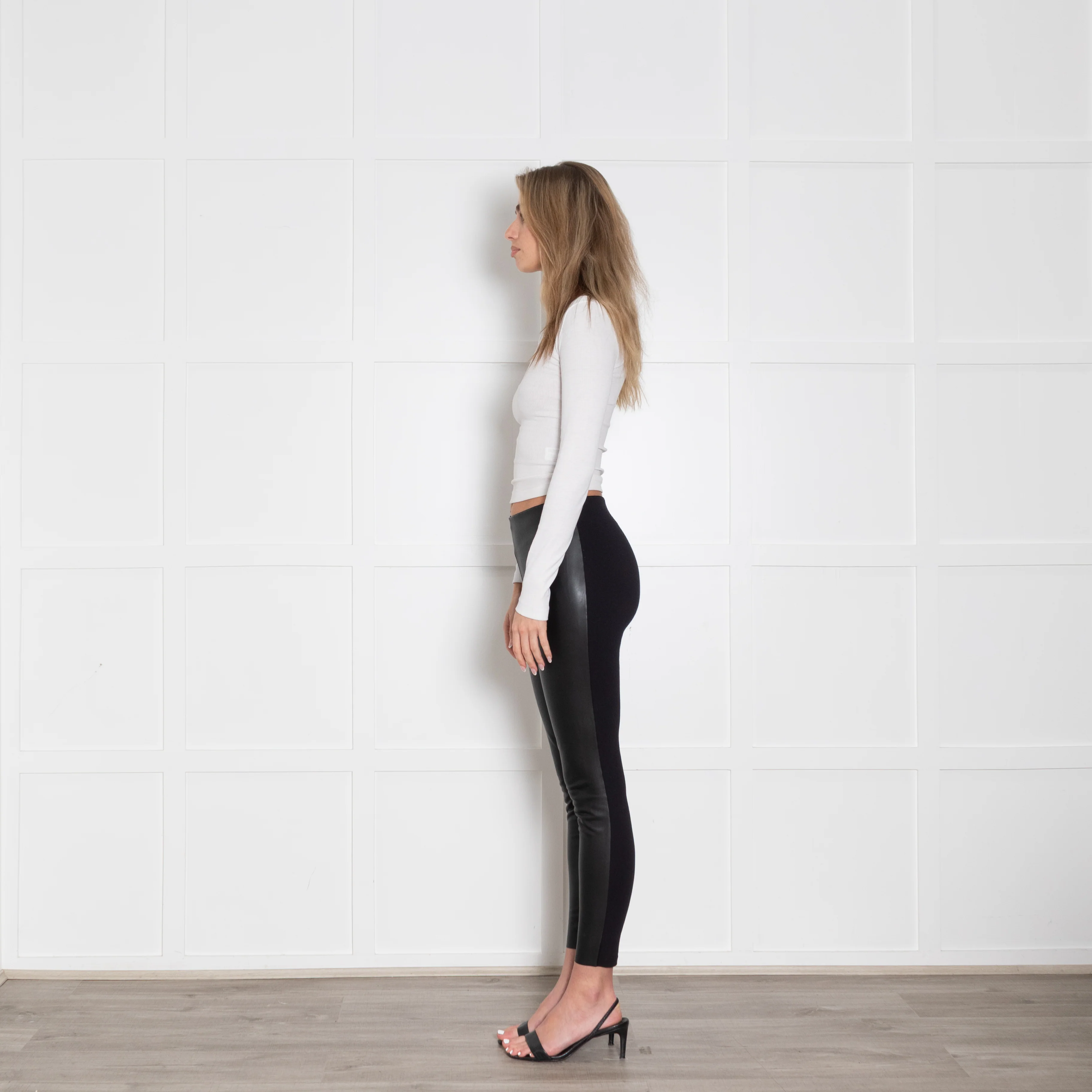 Wolford Split Panelled Faux Leather and Jersey Leggings - Image 4