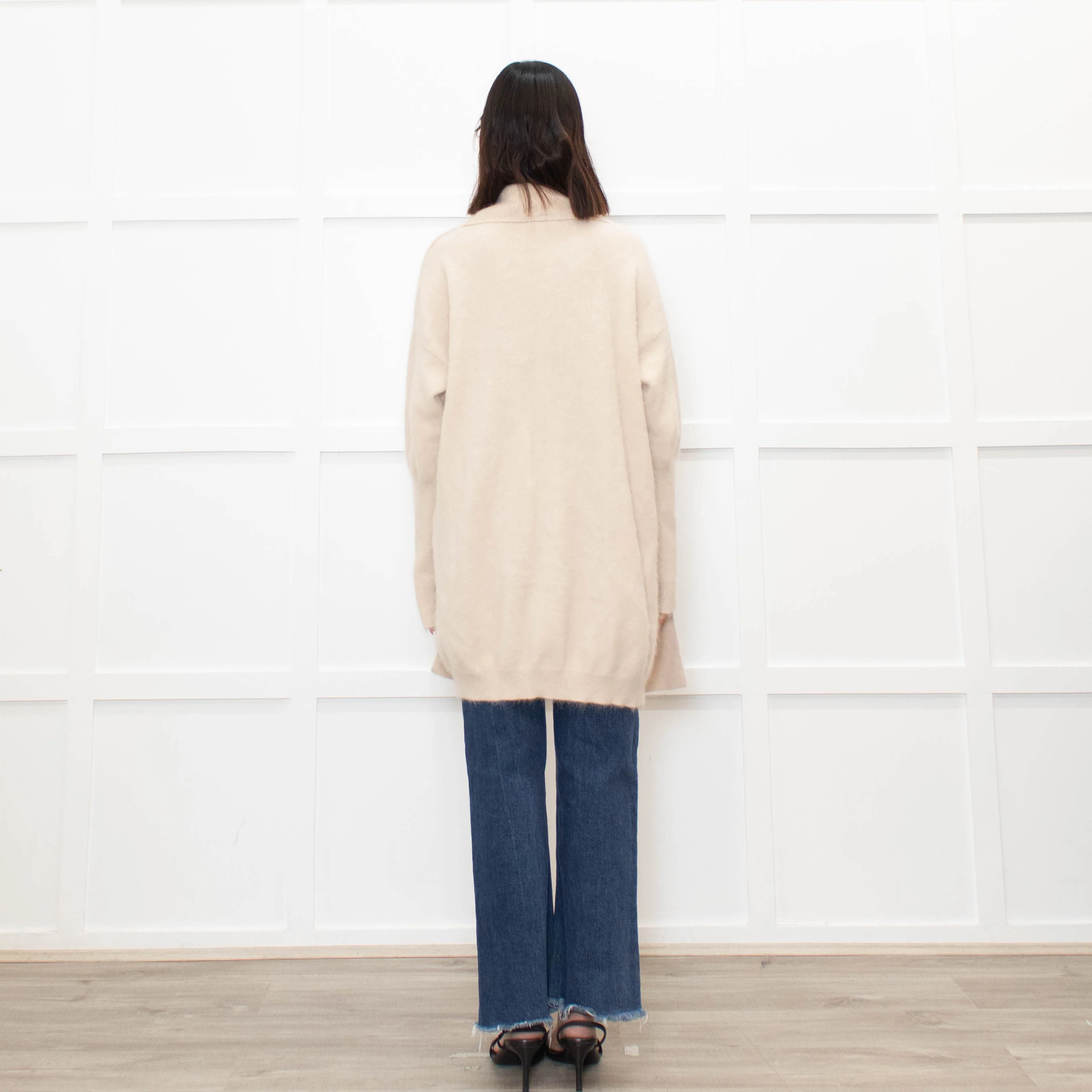 World of Nomads Beige Cashmere/Angora Mix Long Cardigan - Image 5
