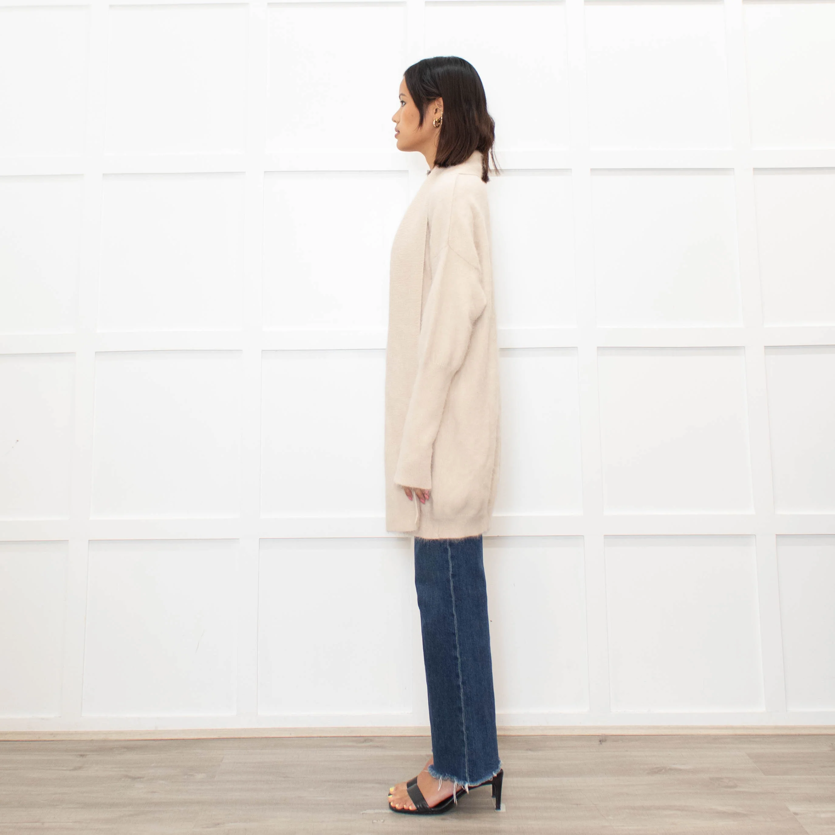World of Nomads Beige Cashmere/Angora Mix Long Cardigan - Image 6