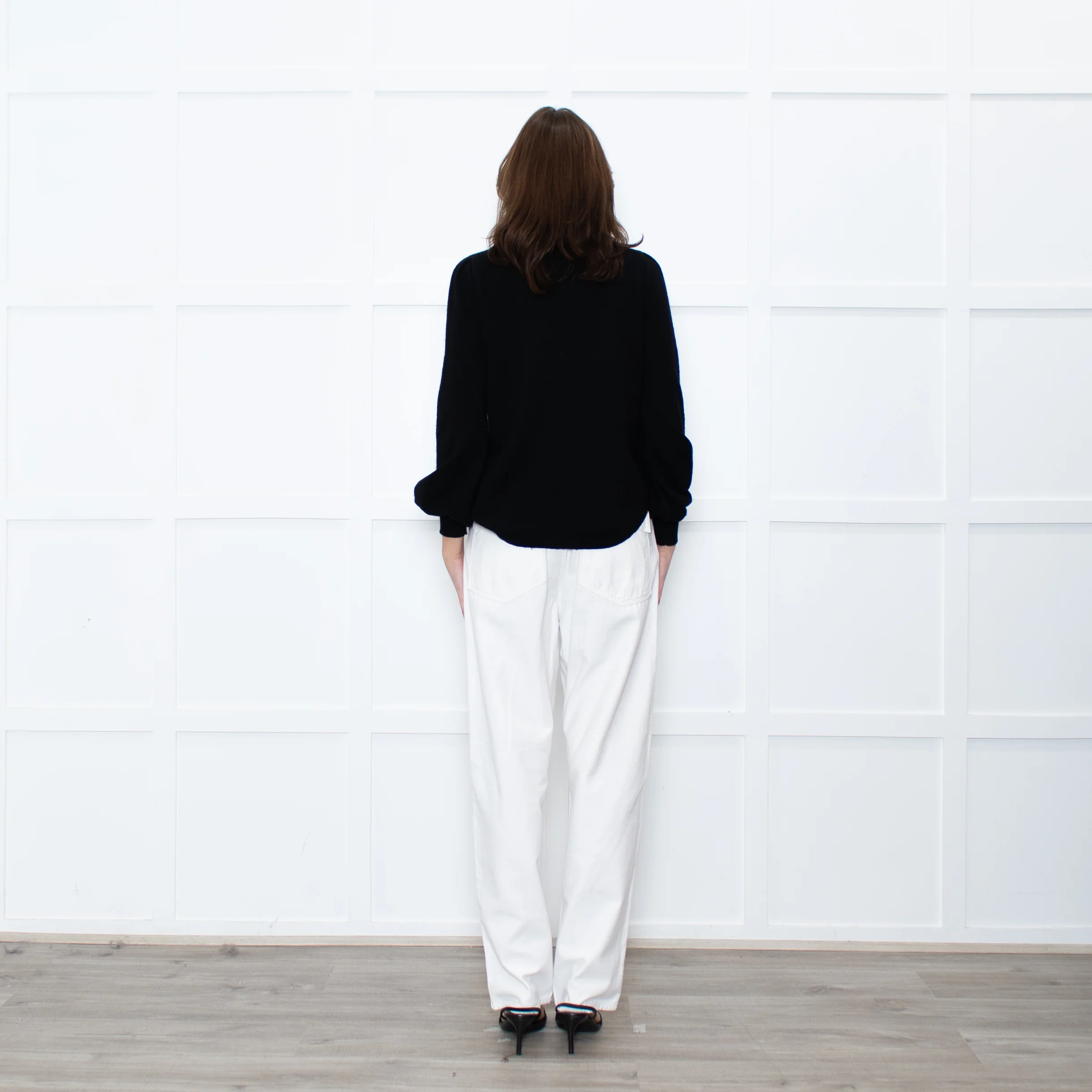 WYSE Black Multicolour Sequin stripe Cashmere Blend Jumper - Image 5