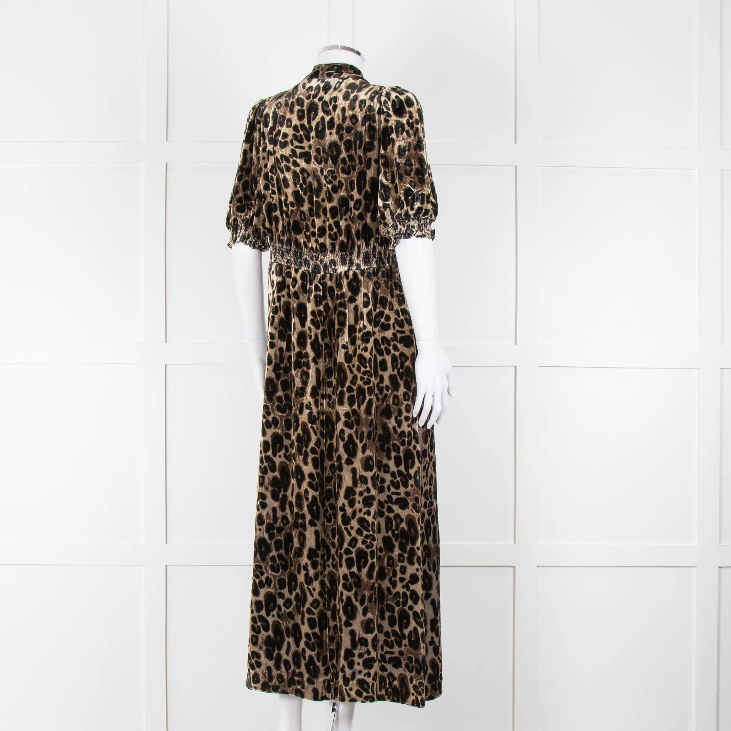 Wyse Desiree Leopard Print Velvet Feel Maxi Dress - Image 4