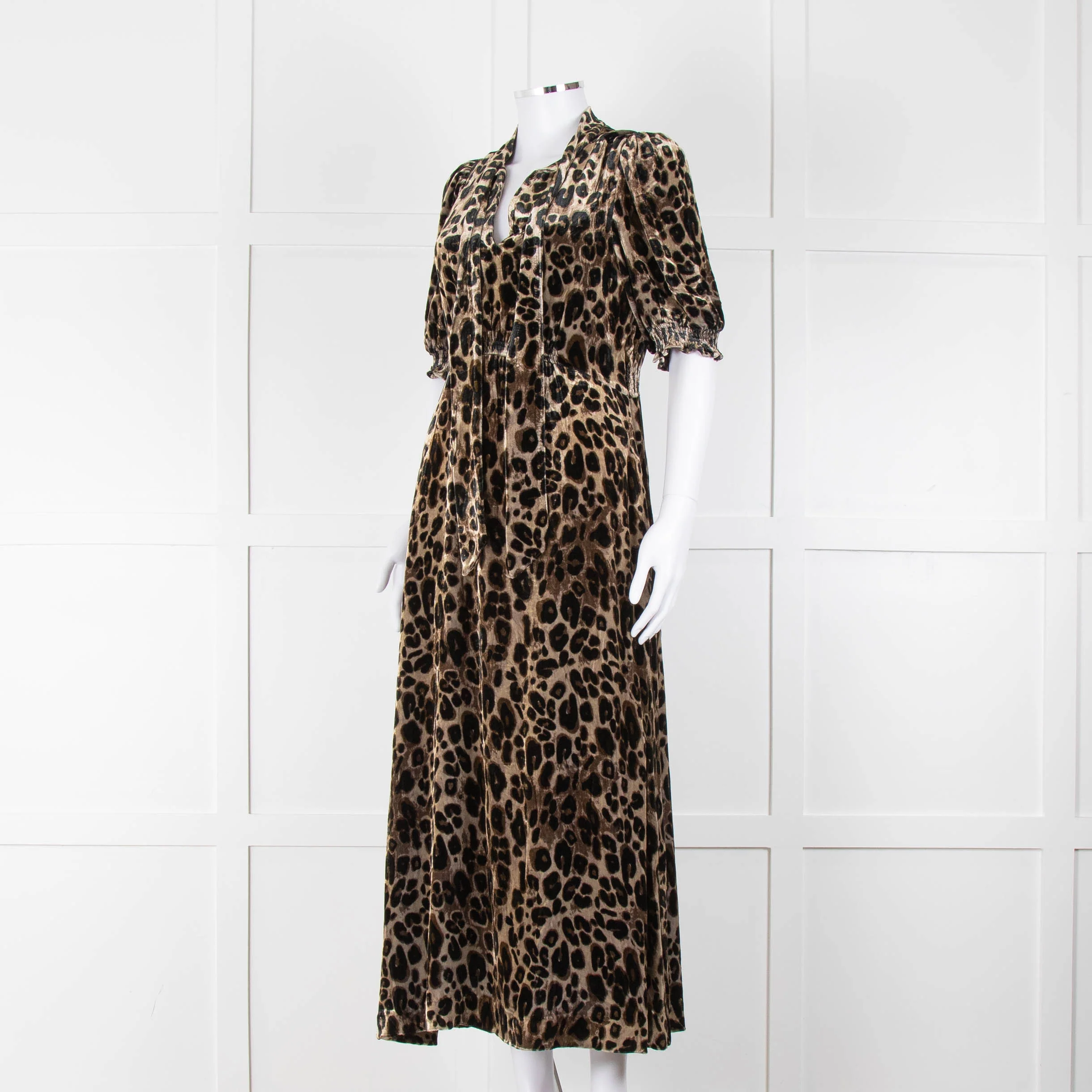 Wyse Desiree Leopard Print Velvet Feel Maxi Dress - Image 8