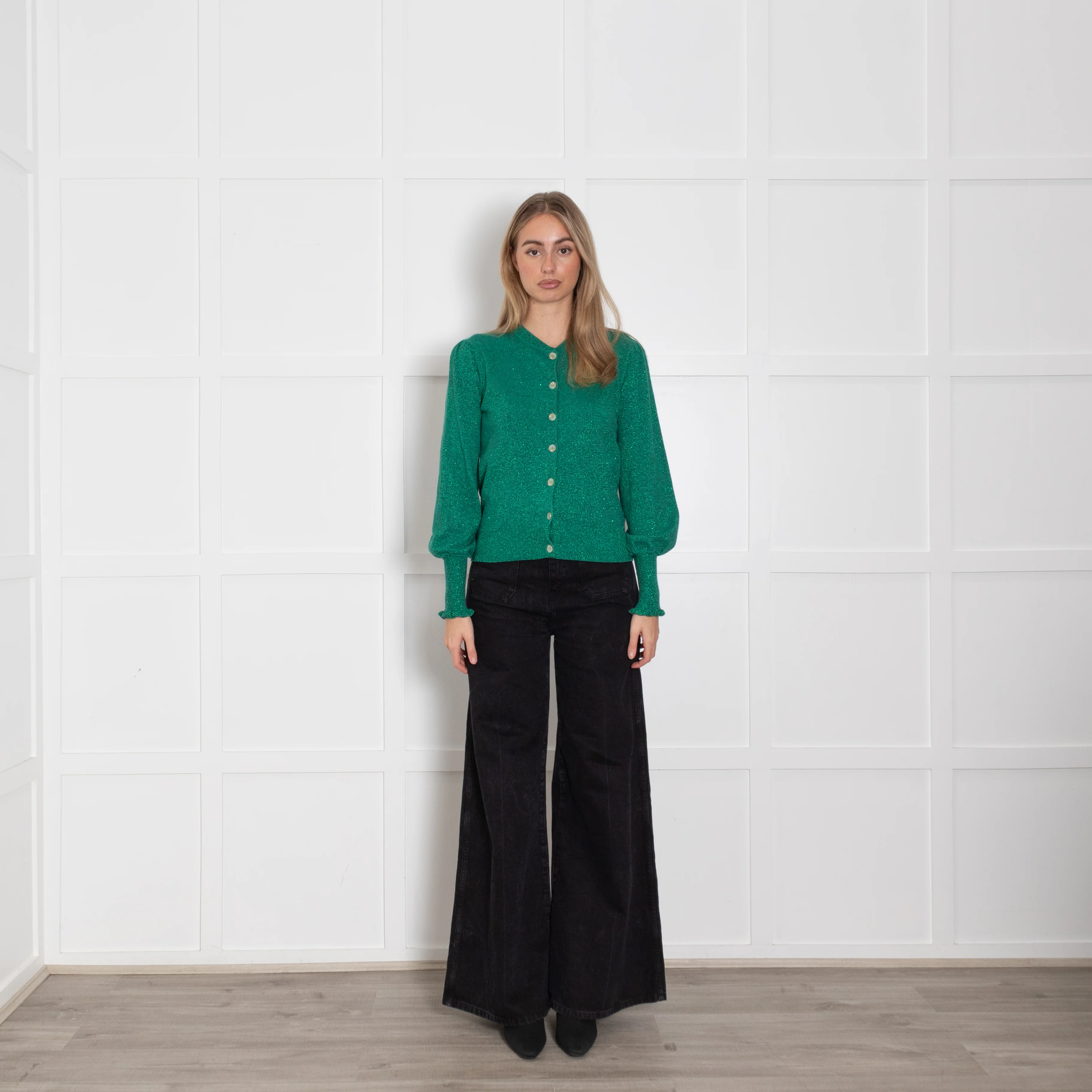 Wyse Green Shimmery Cardigan