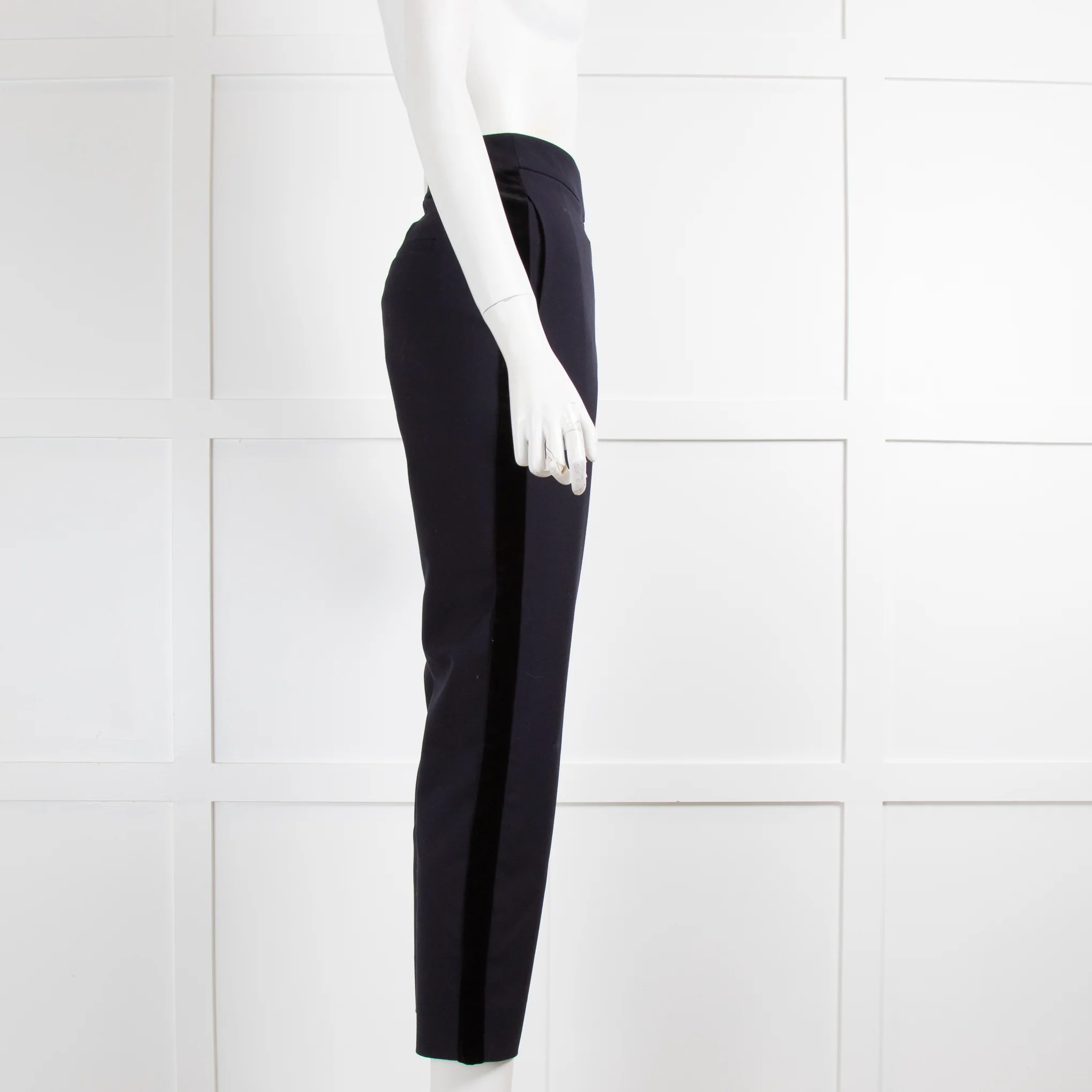 Wyse London Navy Cigarette Track Stripe Trousers - Image 2