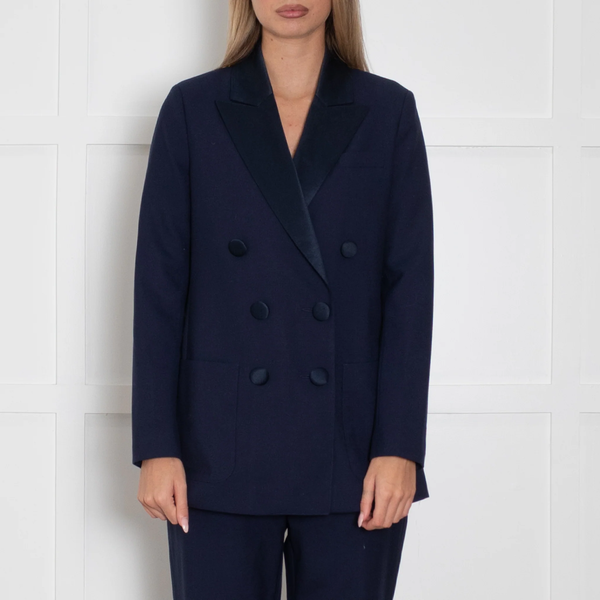Wyse London Navy Tuxedo Jacket - Image 2