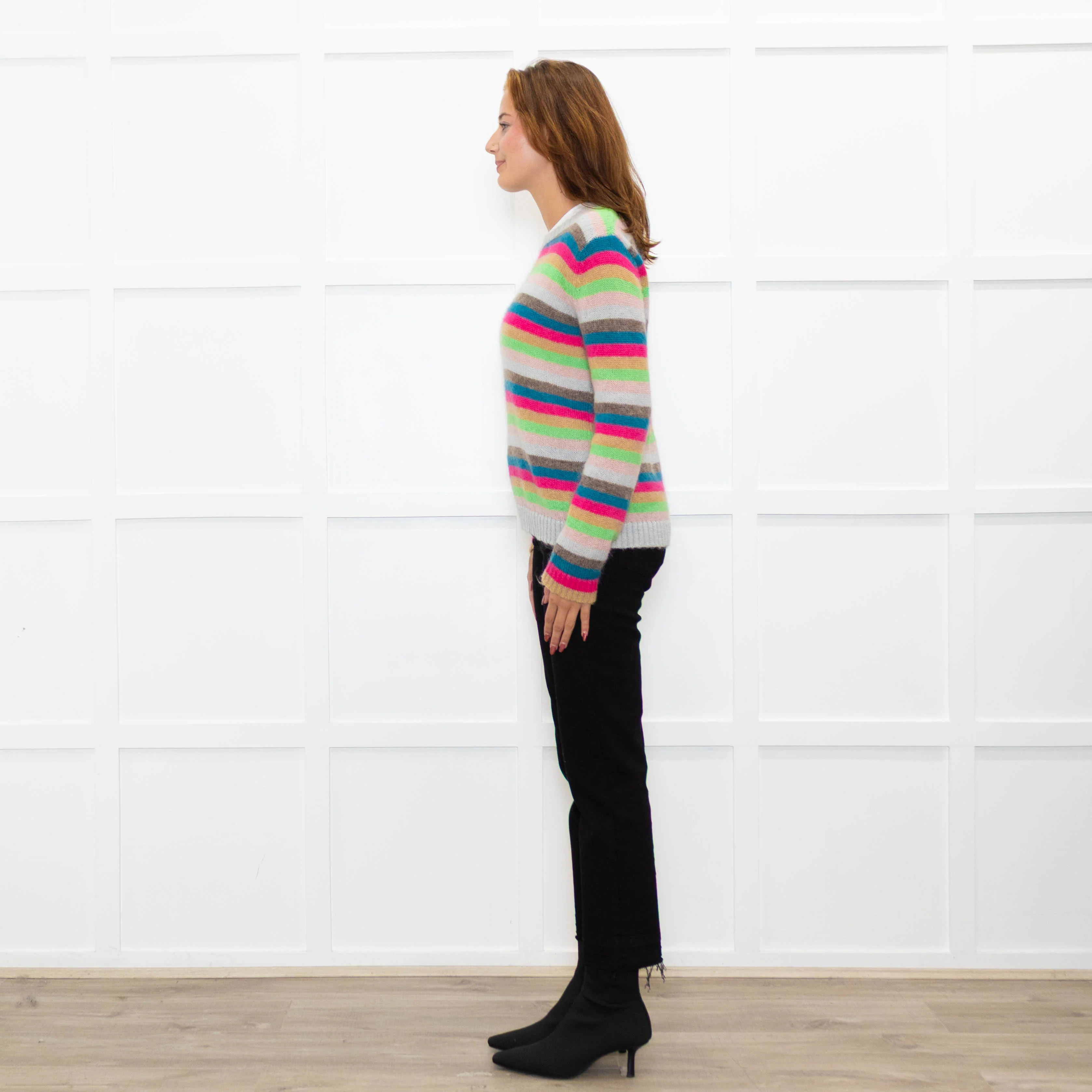 Wyse Multi Stripe Mohair Wool Blend Jumper - Image 4