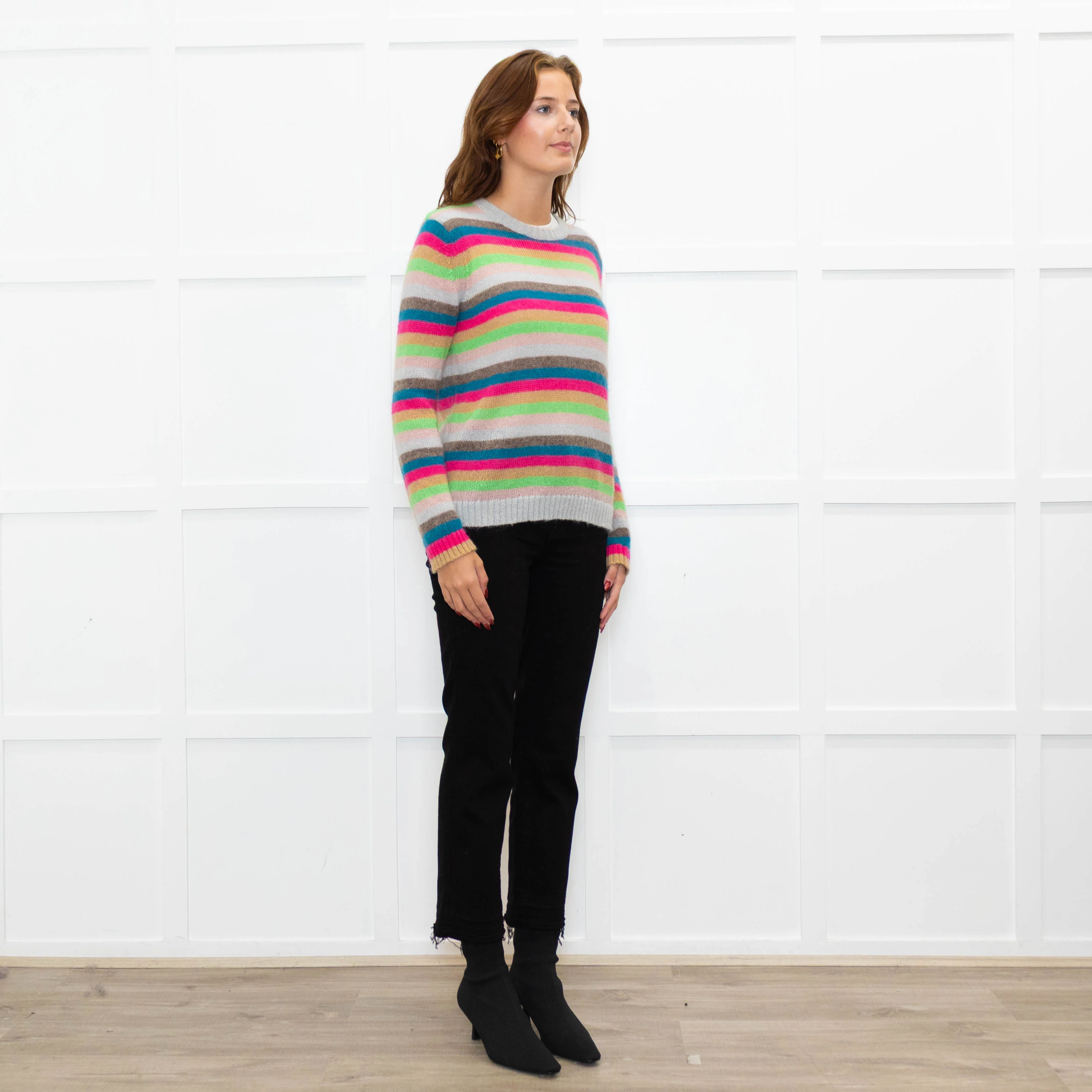 Wyse Multi Stripe Mohair Wool Blend Jumper - Image 7