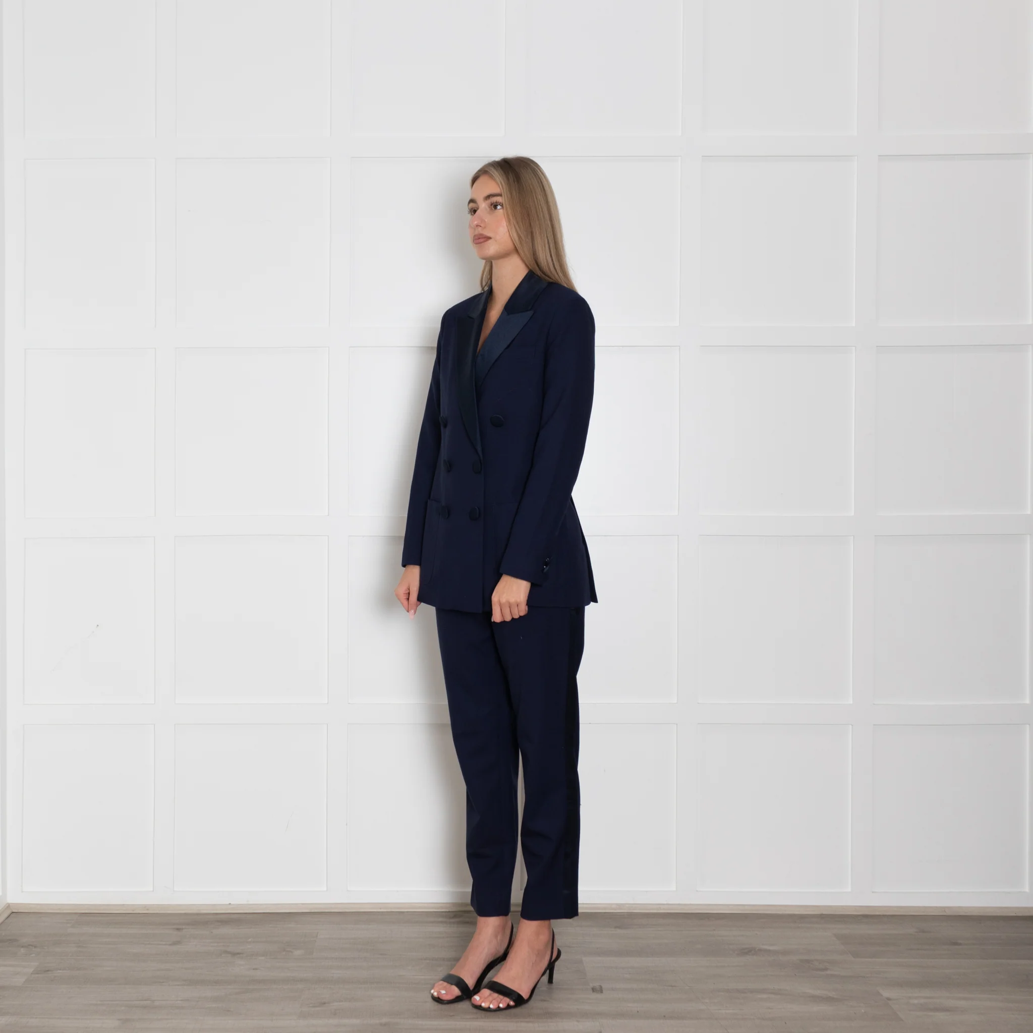 Wyse Navy Tuxedo Jacket with Velvet Collar - Image 3