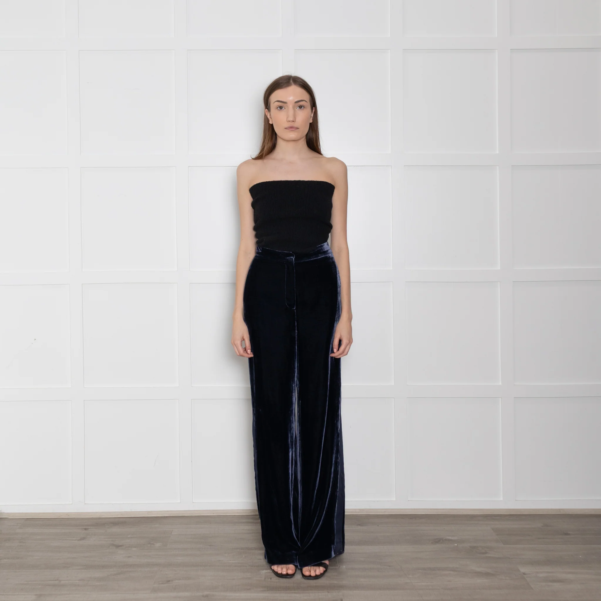 Wyse Navy Velvet Trousers - Image 3