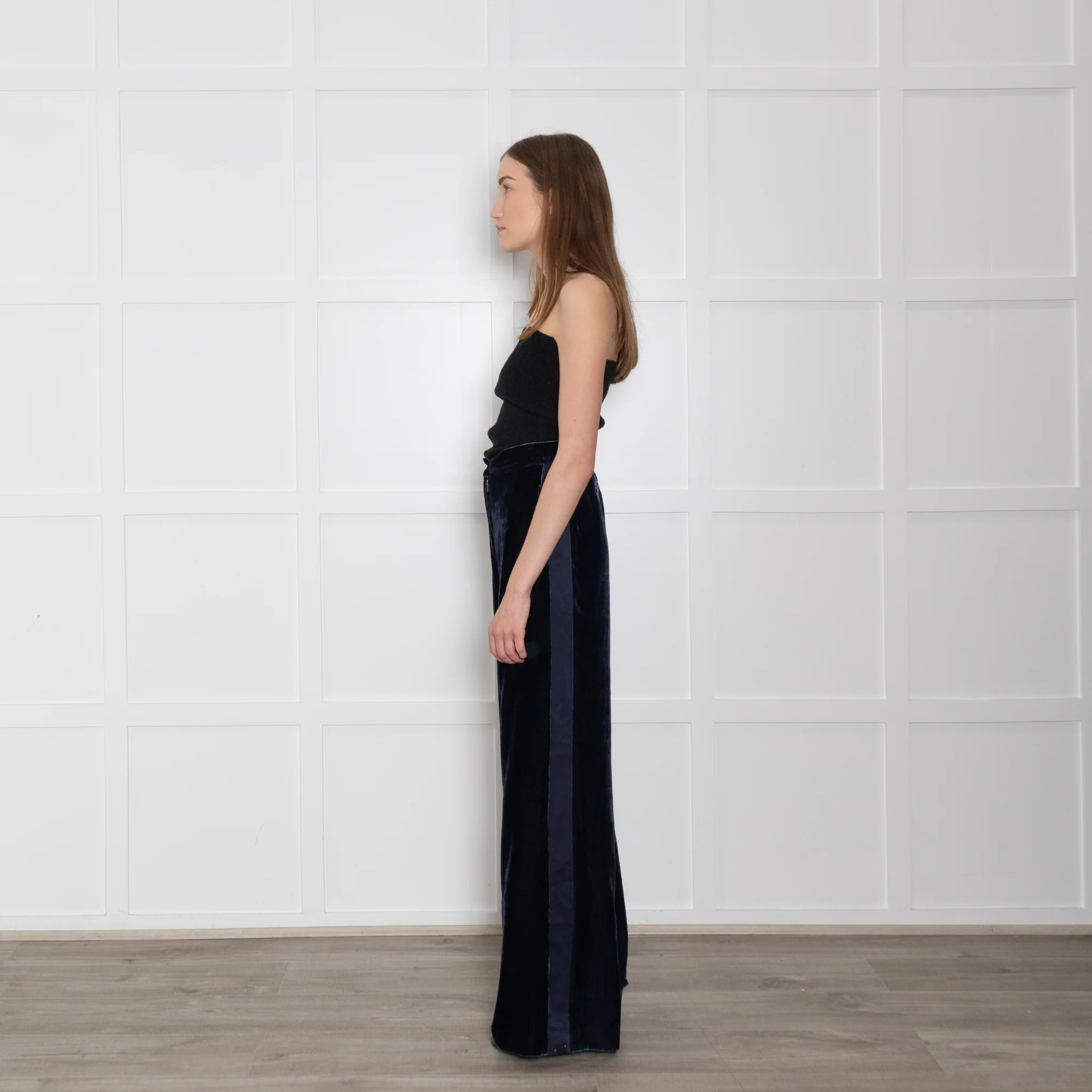 Wyse Navy Velvet Trousers - Image 6