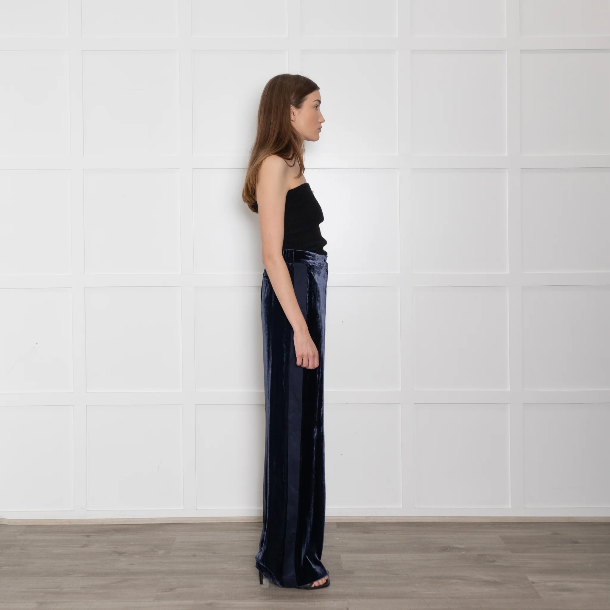 Wyse Navy Velvet Trousers - Image 7