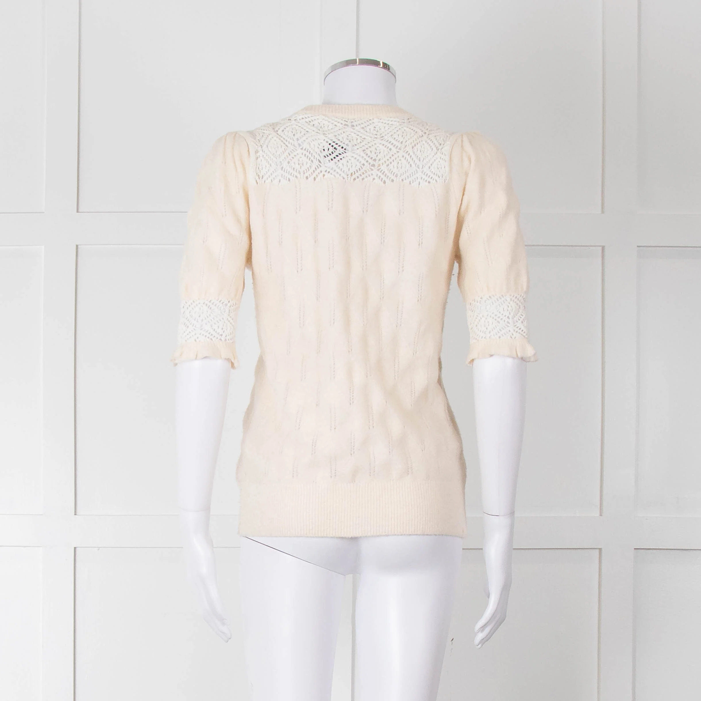 YaYa Woman Cream Lace Yolk Shortsleeve Jumper - Image 5