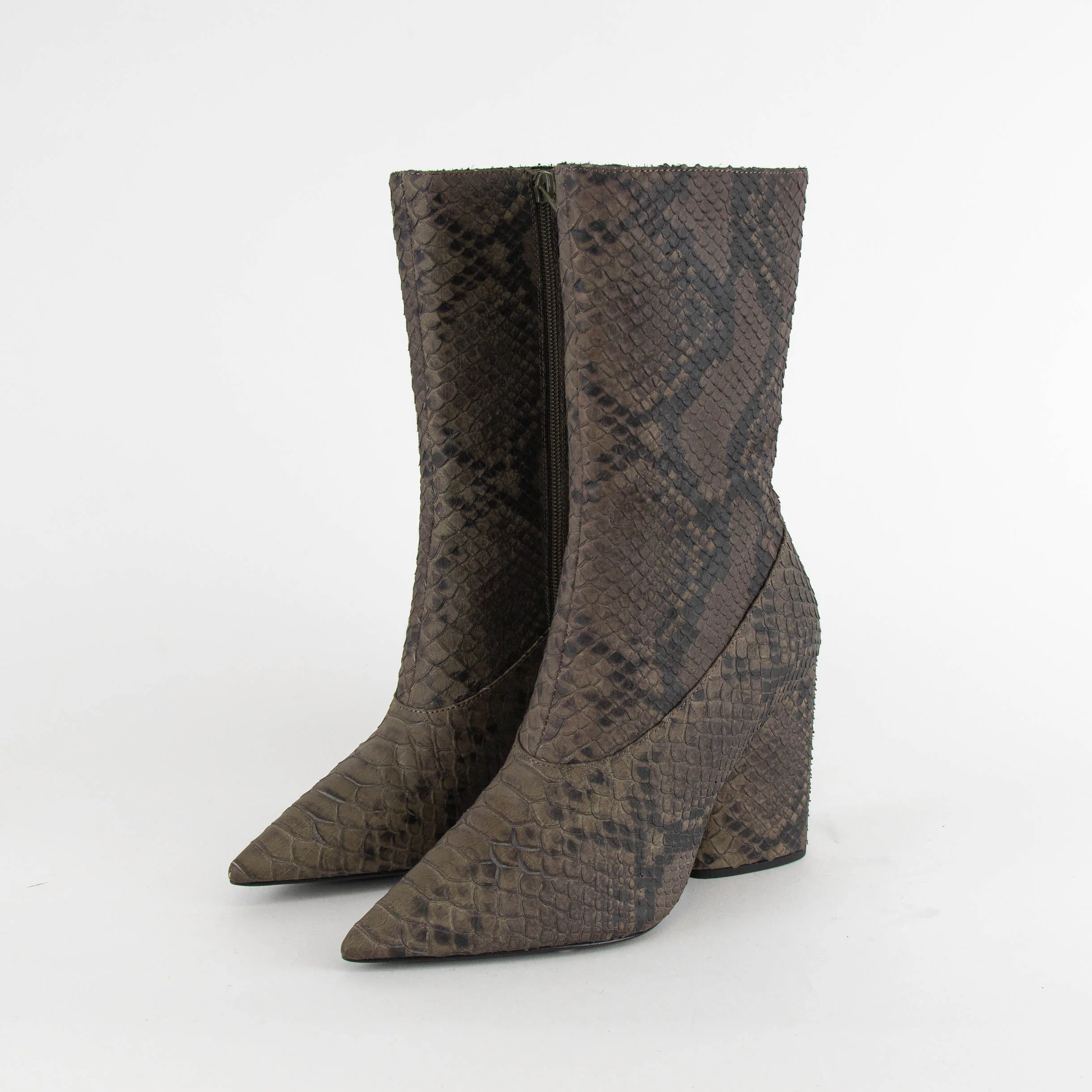 Yeezy Season 7 Embossed Khaki Ankle Boots
