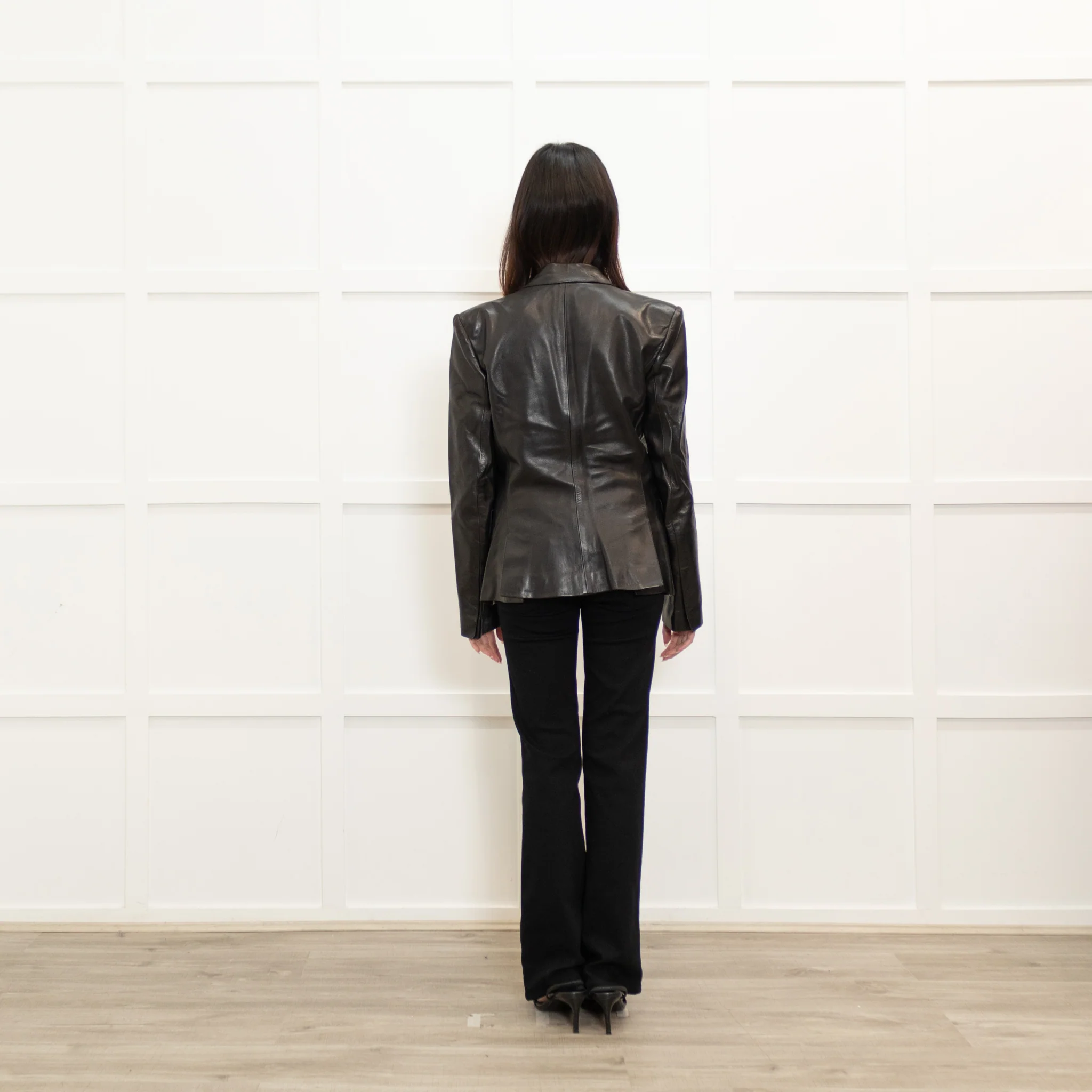 Yves Saint Laurent Black Leather Blazer - Image 5
