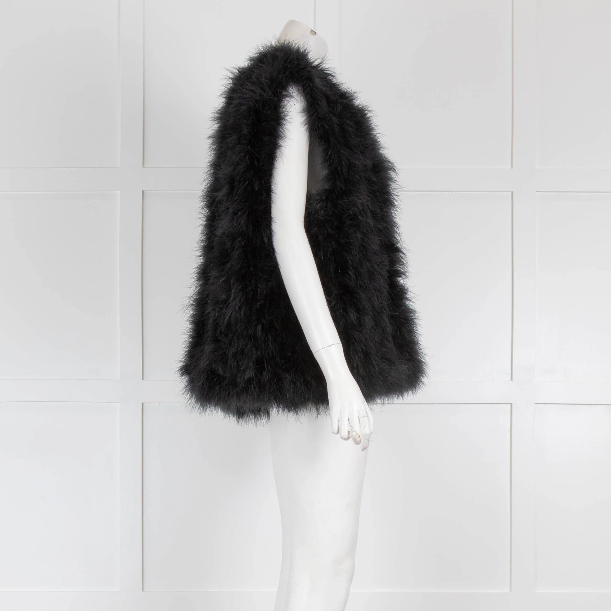 Yves Salomon Black Feather Gilet - Image 2