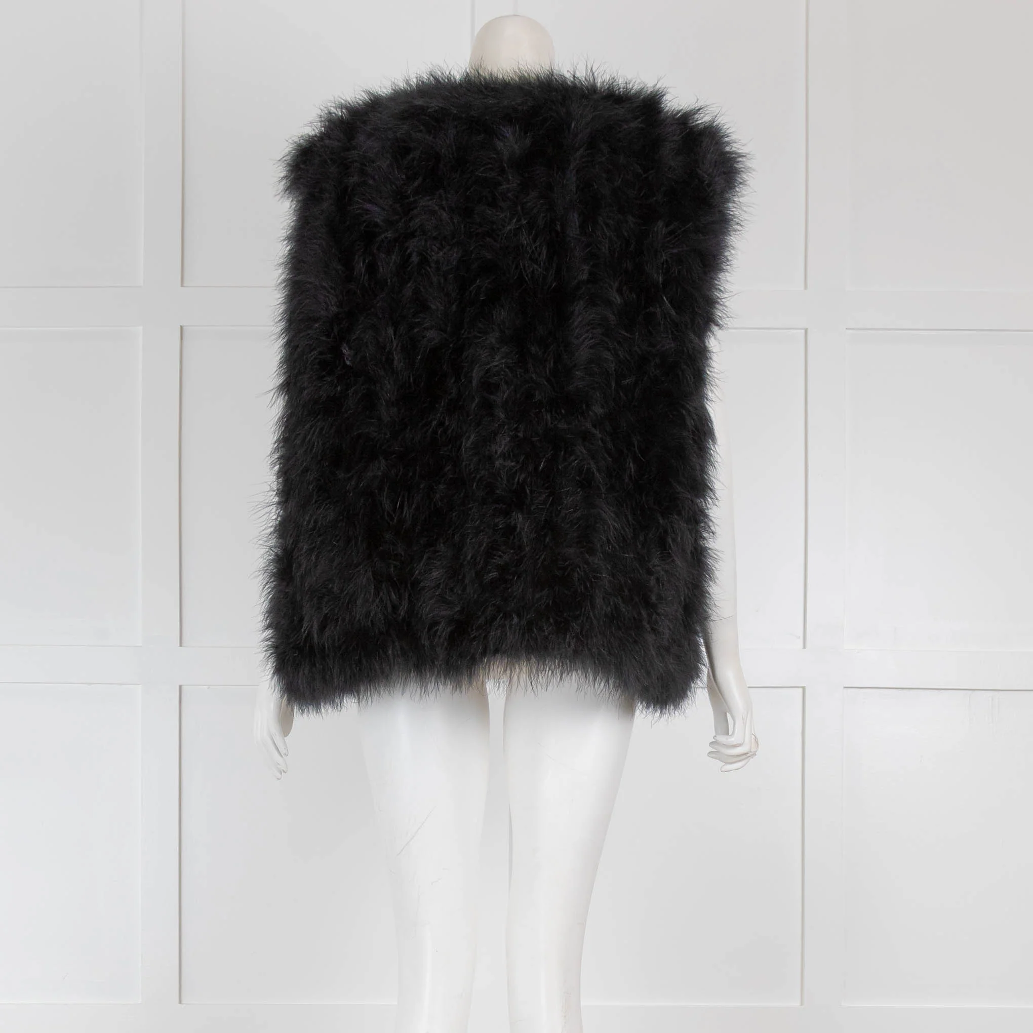 Yves Salomon Black Feather Gilet - Image 3