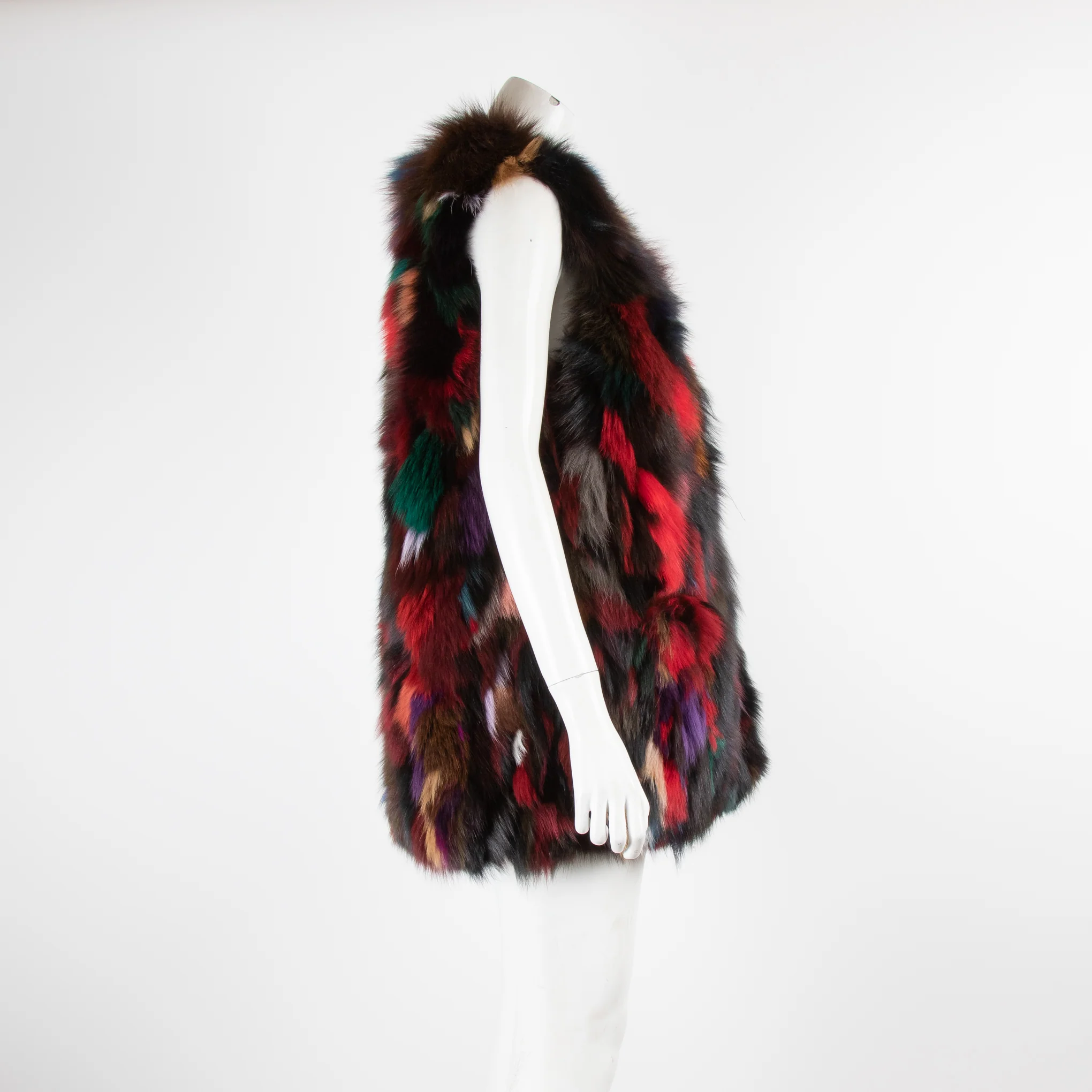 Zadig And Voltaire Multi Coloured Faux Fur Long Gilet - Image 2