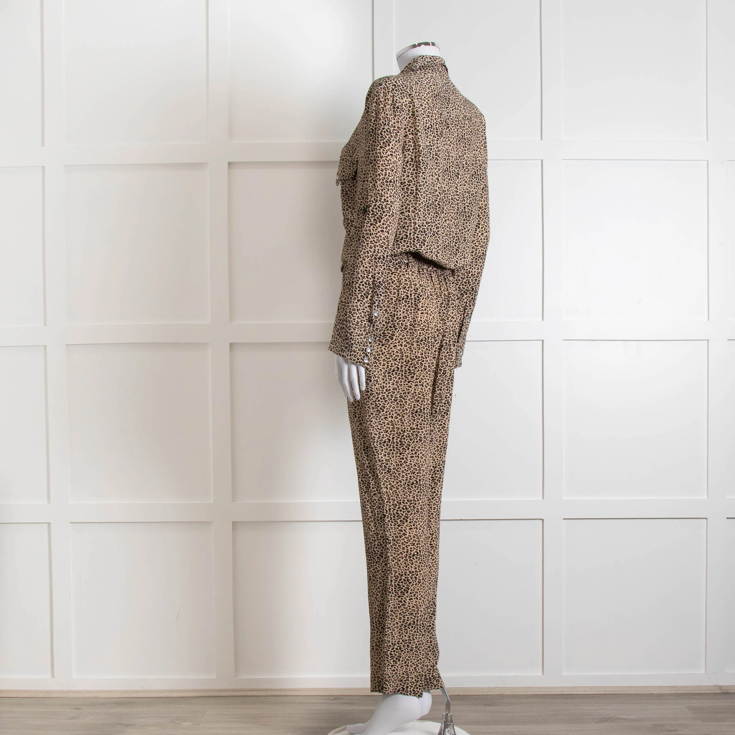 Zadig & Voltaire Preloved Beige Animal Print Long Sleeve Jumpsuit - Image 6