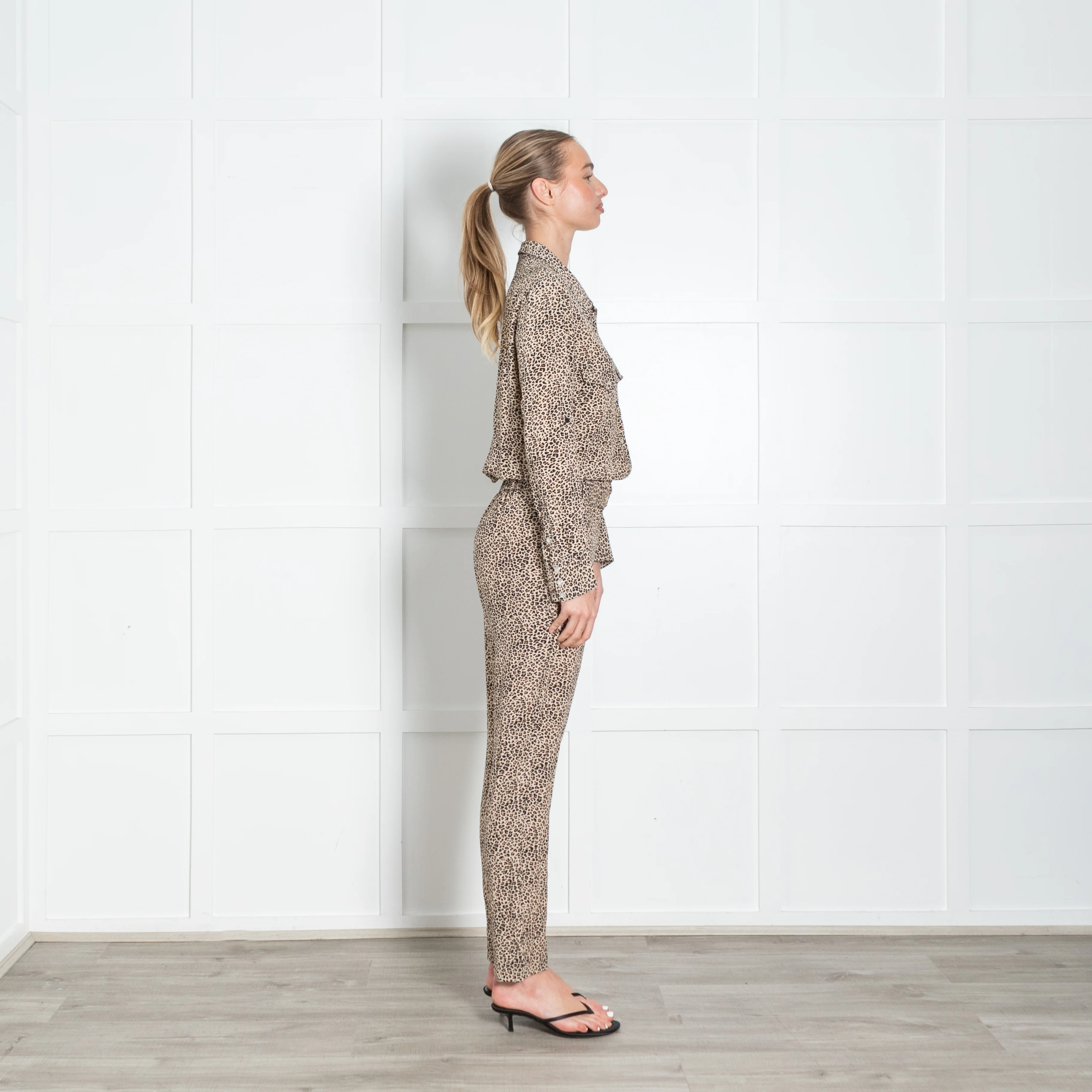 Zadig & Voltaire Preloved Beige Brown Black Animal Print Jumpsuit - Image 6