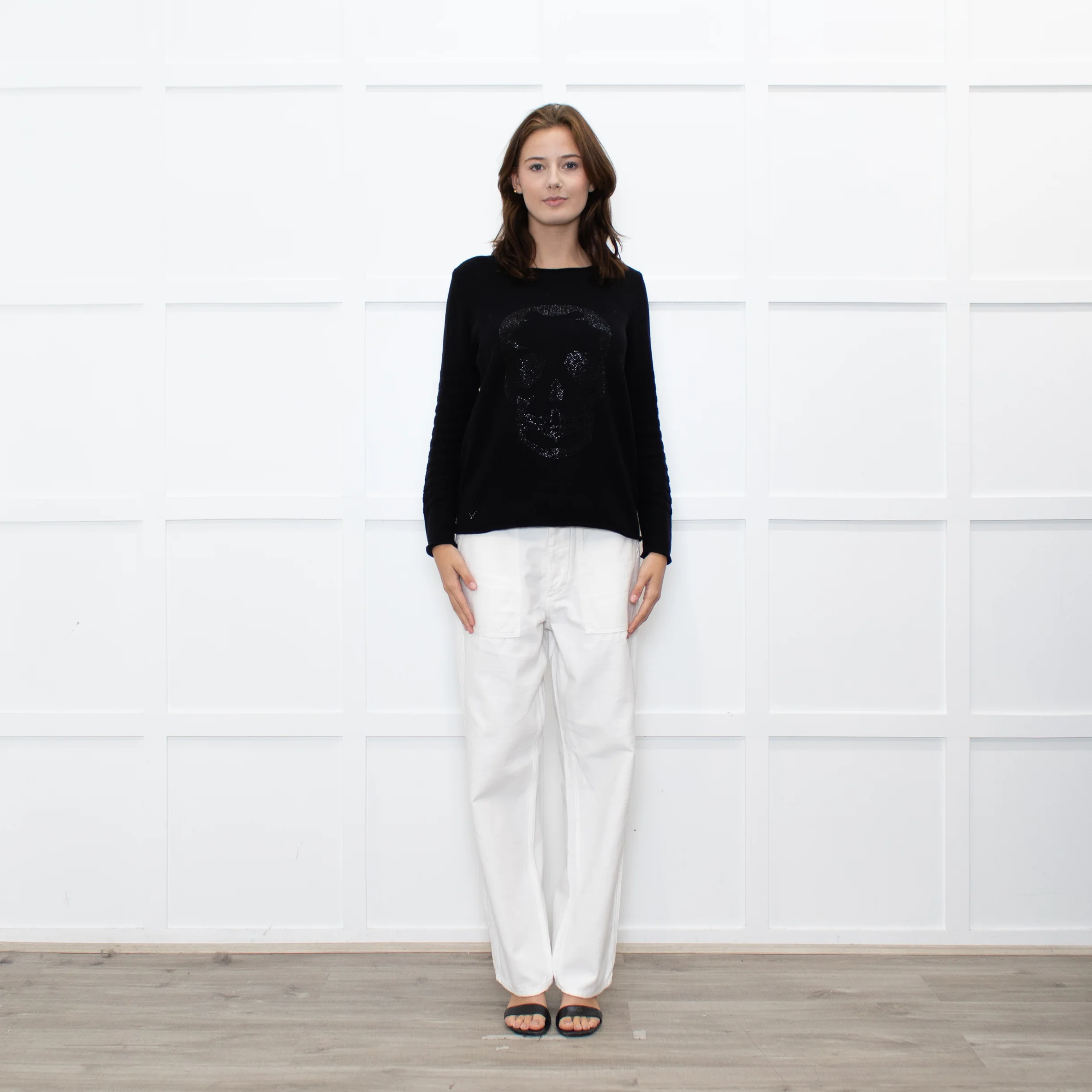 Zadig & Voltaire Preloved Black Diamanté Skull Jumper
