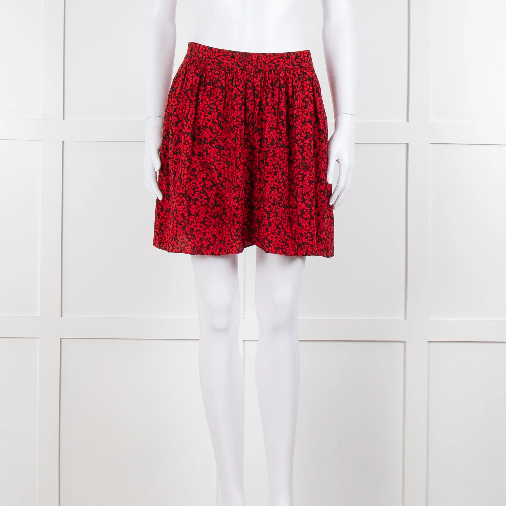 Zadig & Voltaire Preloved Black Red Floral Mini Skirt