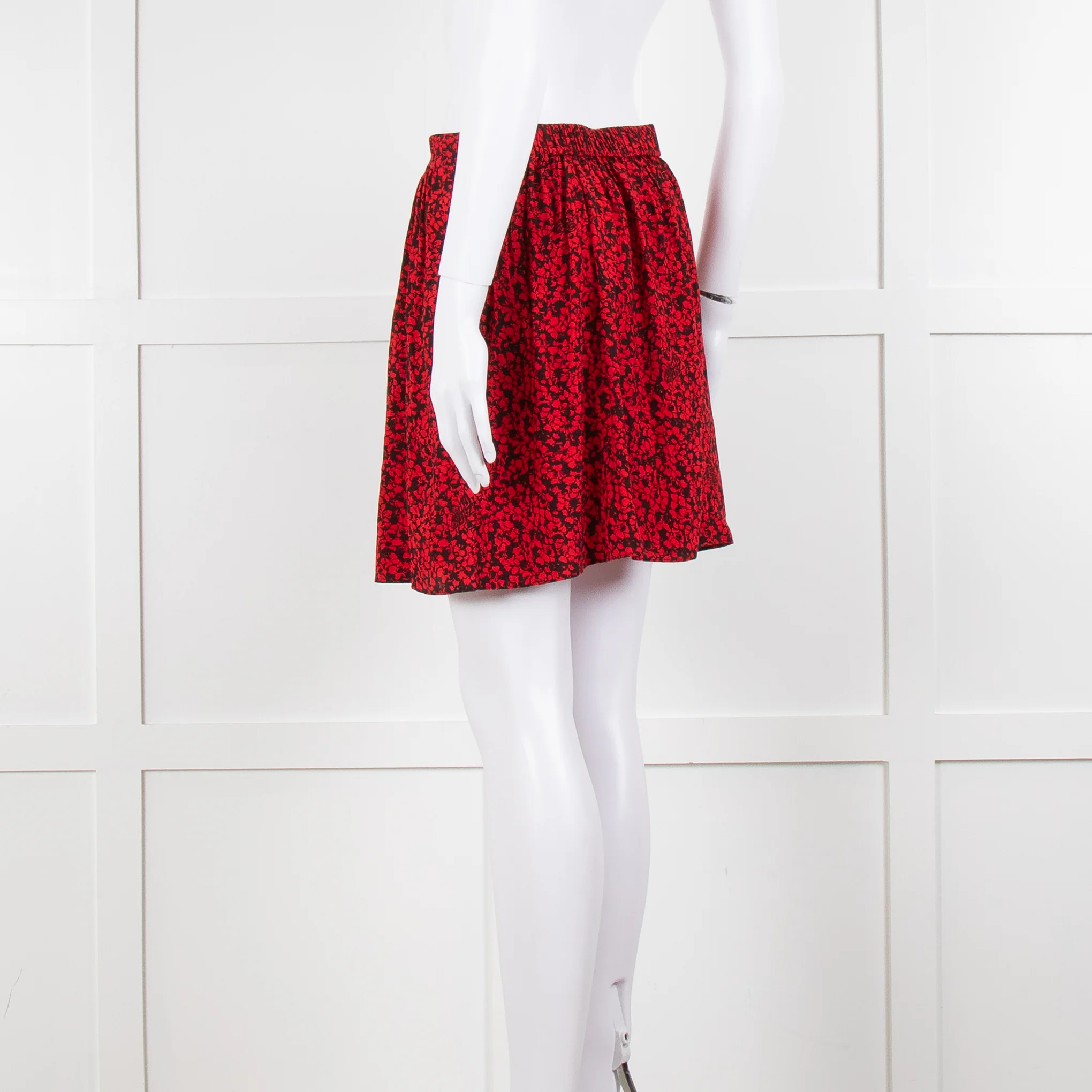 Zadig & Voltaire Preloved Black Red Floral Mini Skirt - Image 6