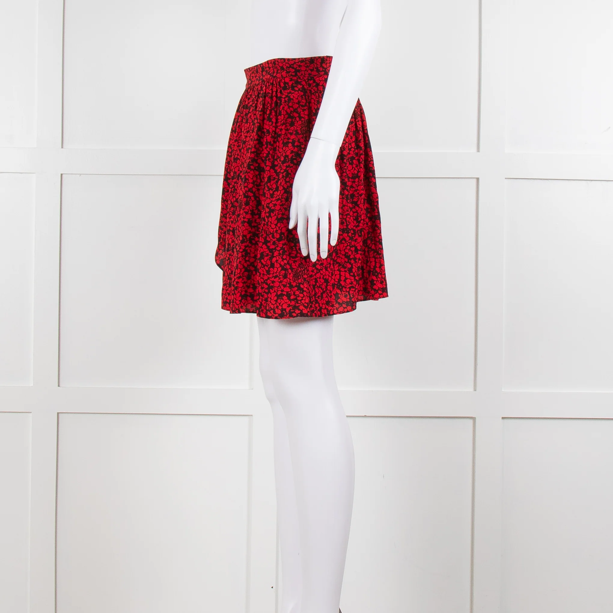 Zadig & Voltaire Preloved Black Red Floral Mini Skirt - Image 7