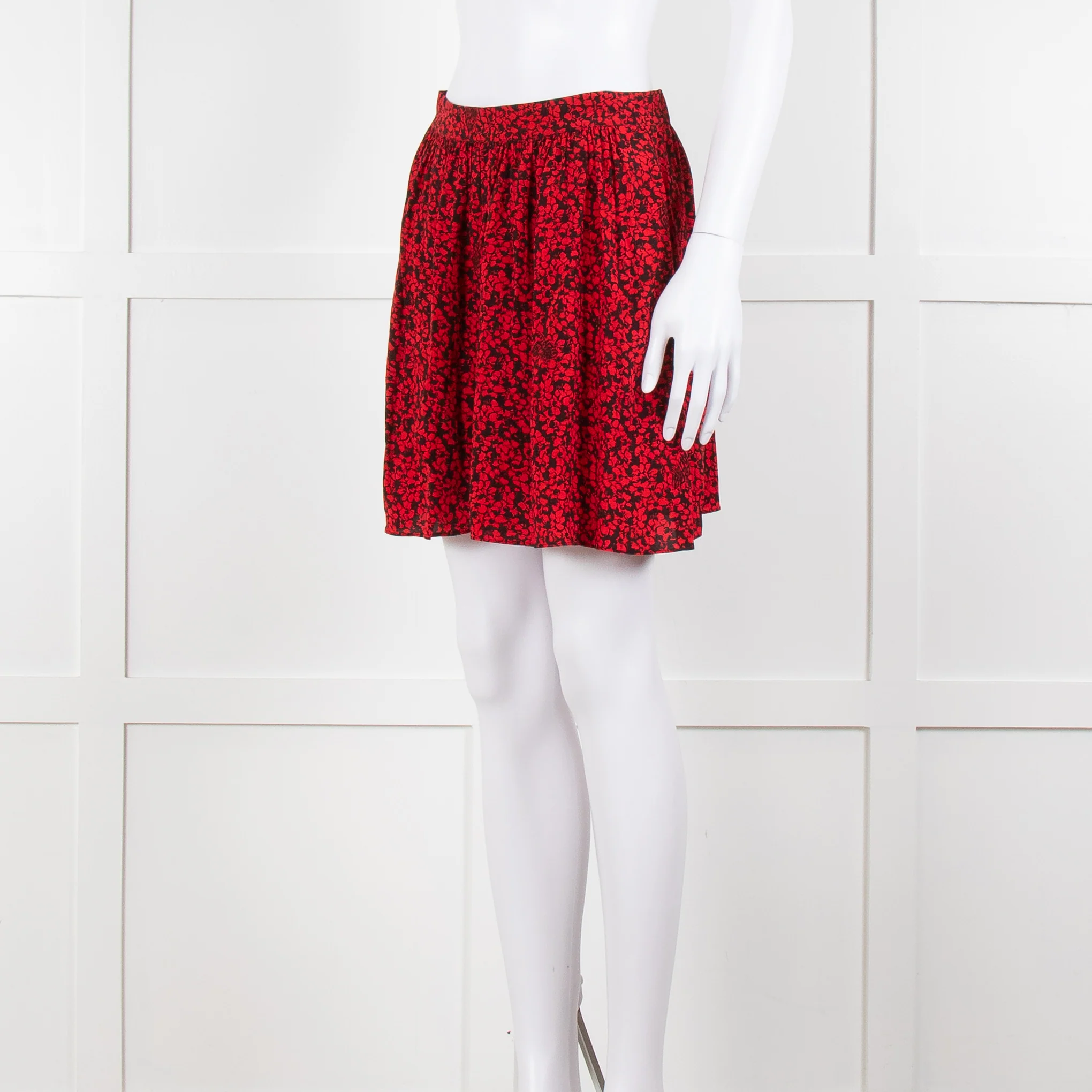 Zadig & Voltaire Preloved Black Red Floral Mini Skirt - Image 8