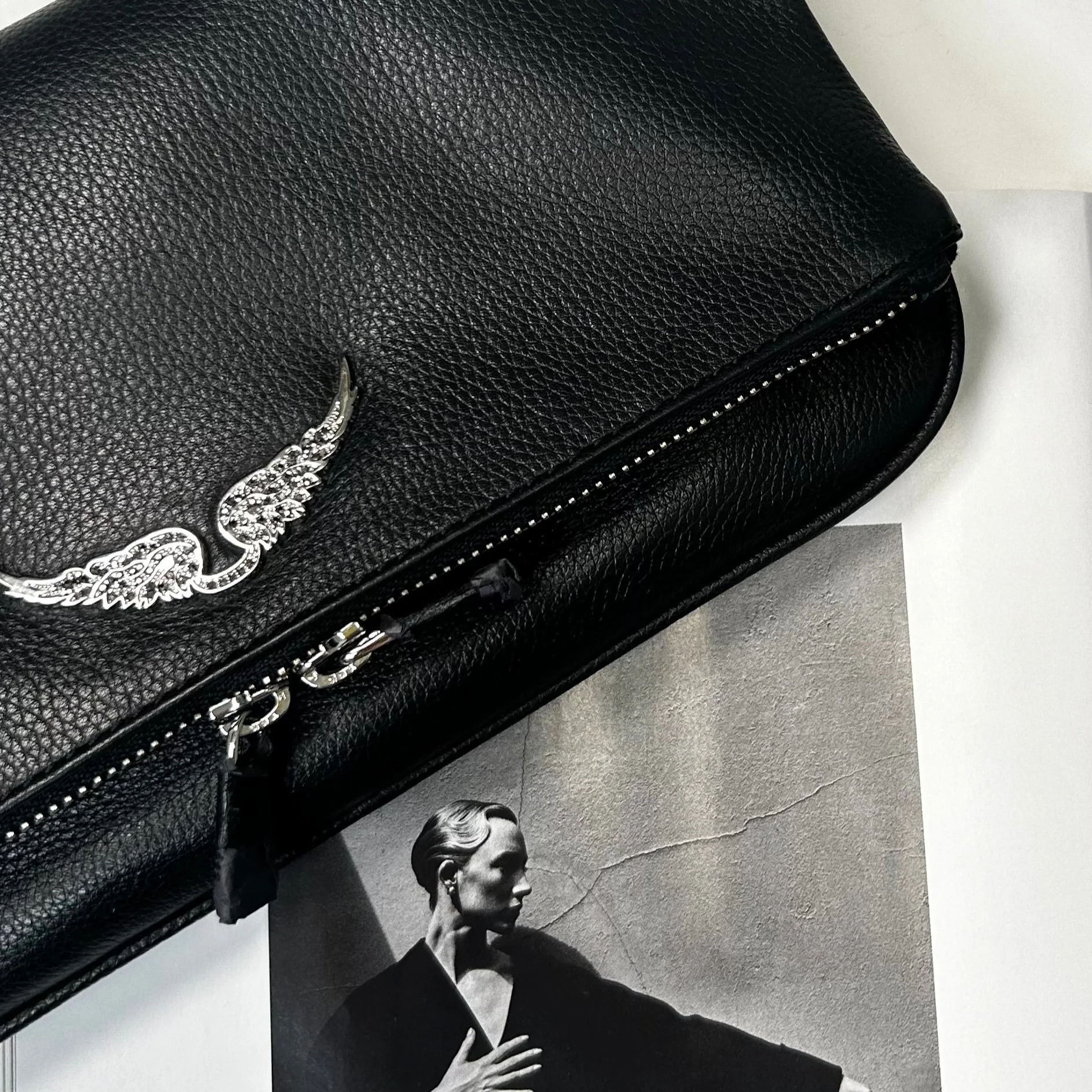 Zadig & Voltaire Preloved Black Rock Clutch with Chain Strap - Image 2