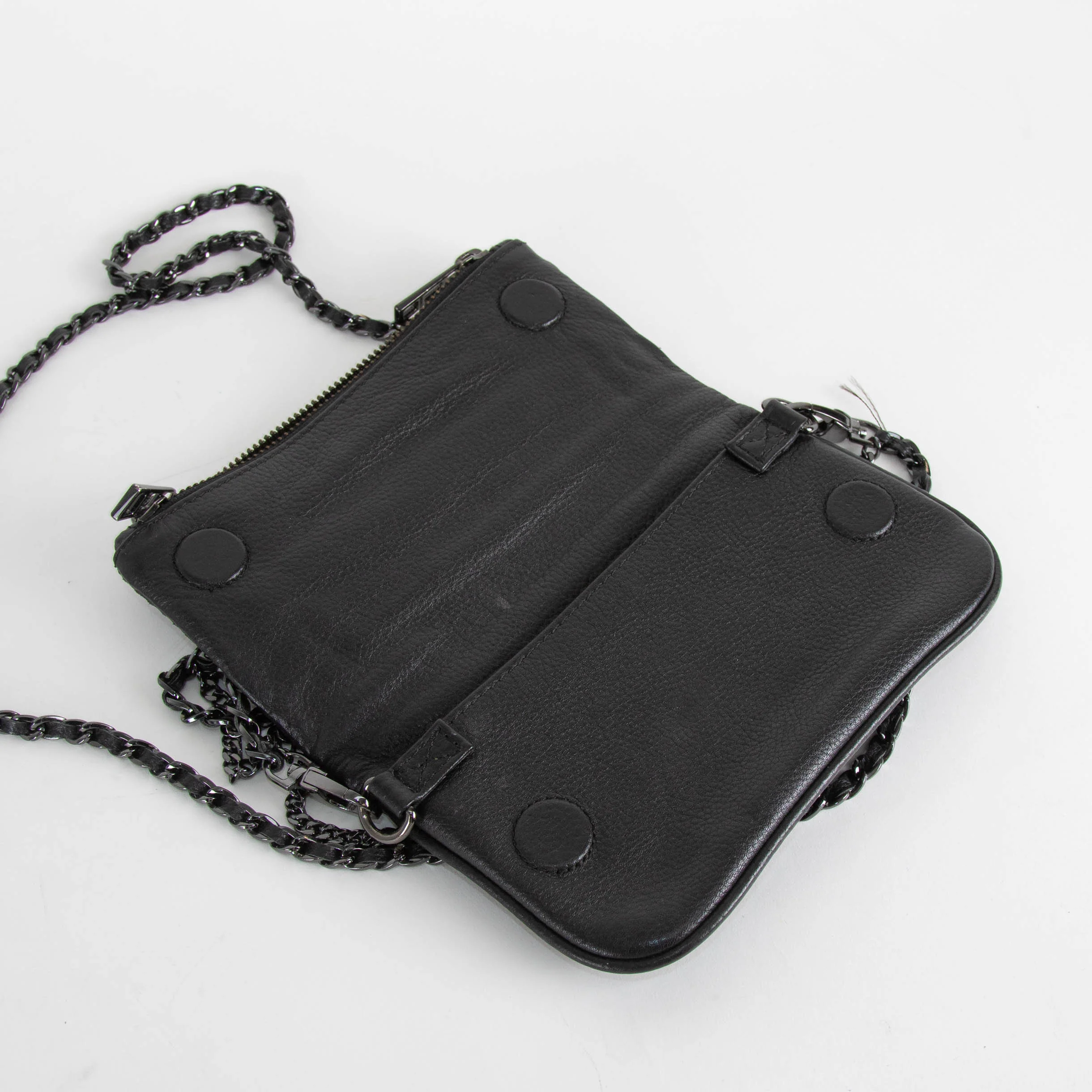 Zadig & Voltaire Preloved Black Rock Nano Savage Clutch Bag - Image 6