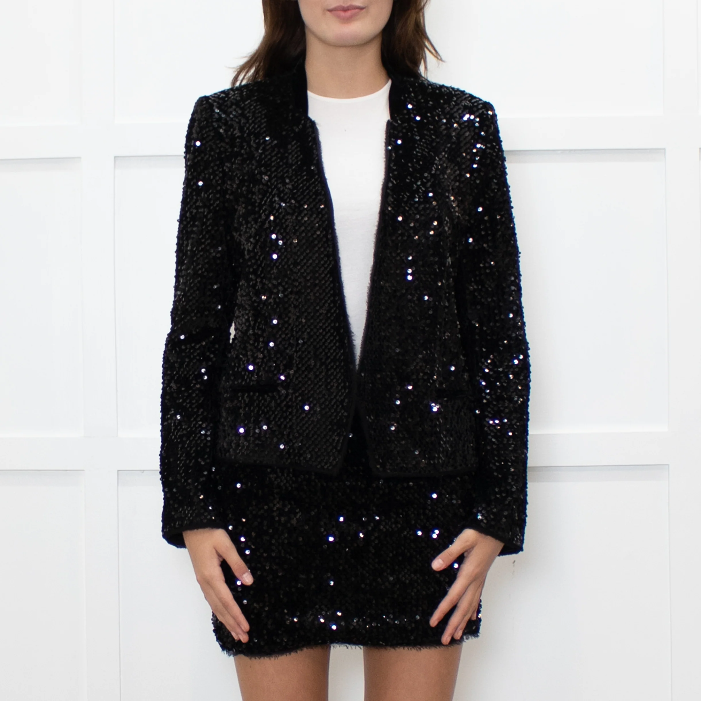Zadig & Voltaire Preloved Black Sequin Mini Skirt - Image 2