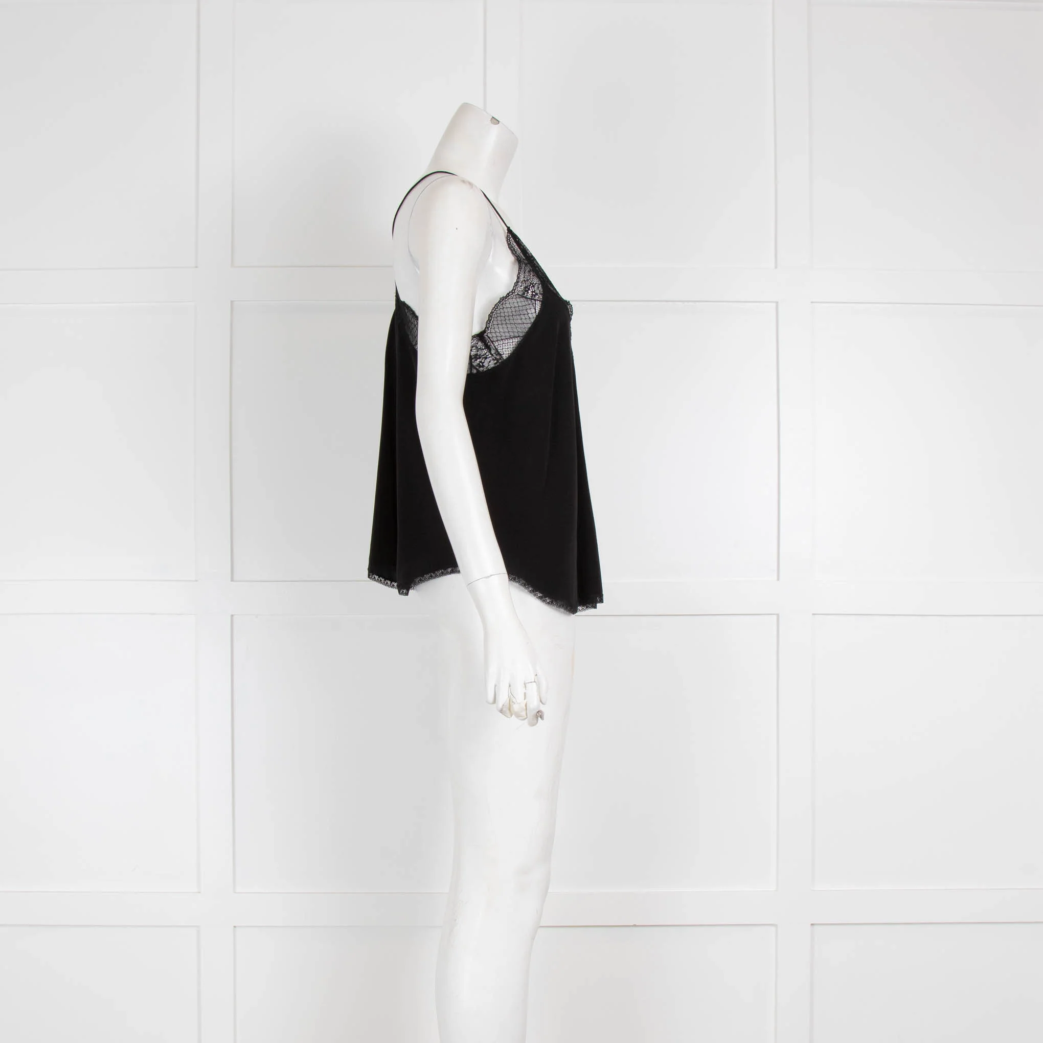 Zadig Voltaire Black  Silk Lace Trim Camisole Top - Image 2