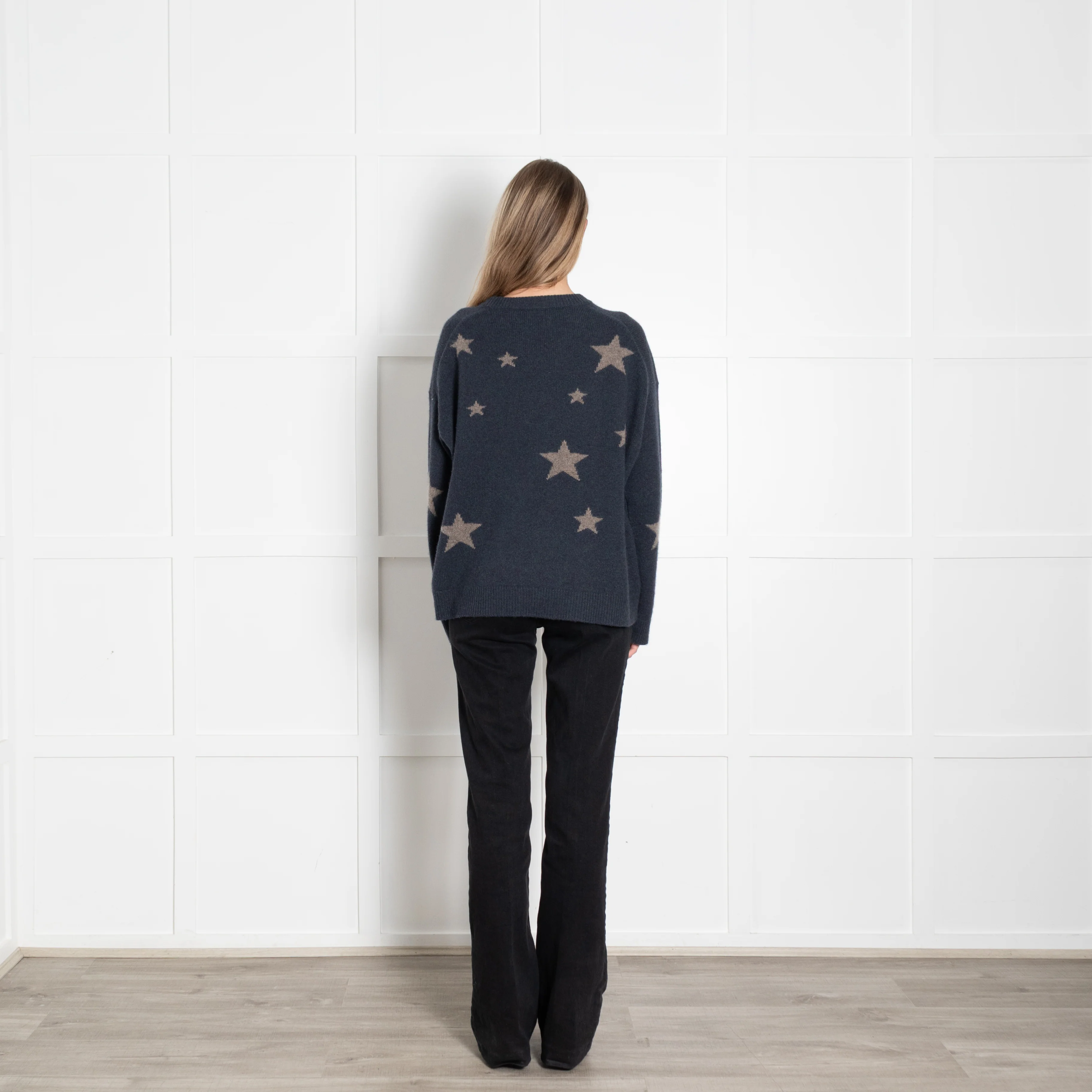 Zadig & Voltaire Blue Beige Star Cashmere Sweater - Image 5