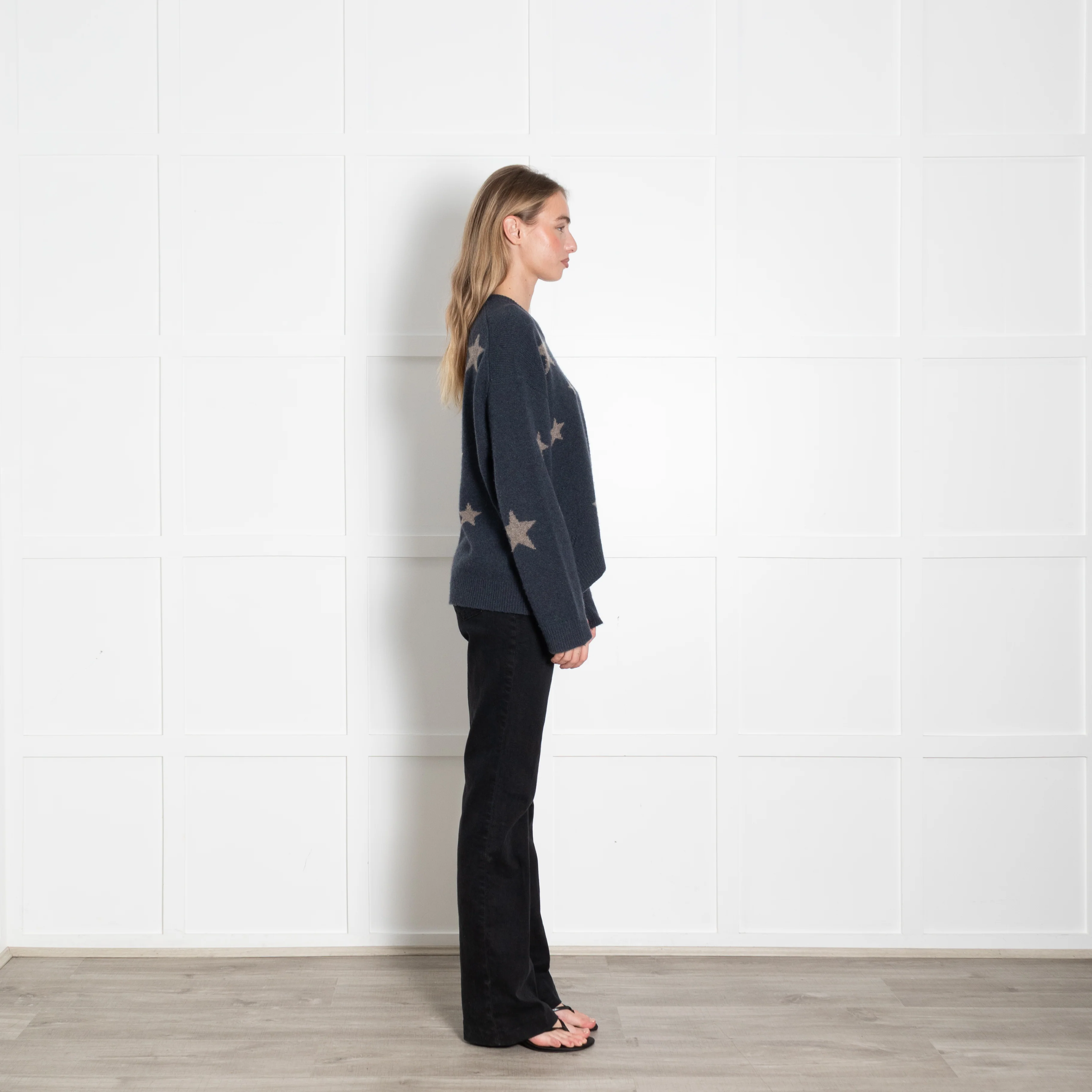 Zadig & Voltaire Blue Beige Star Cashmere Sweater - Image 6