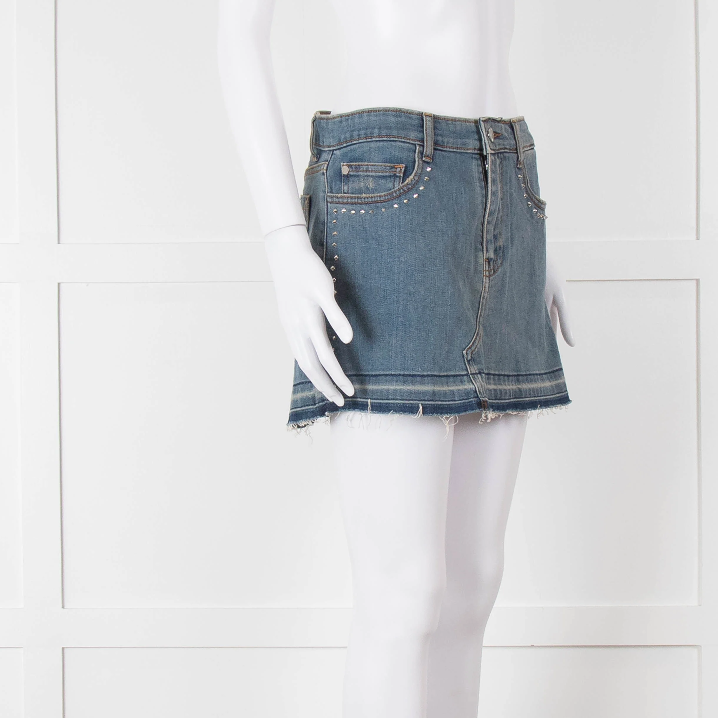 Zadig & Voltaire Blue Denim Studded Mini Skirt - Image 2