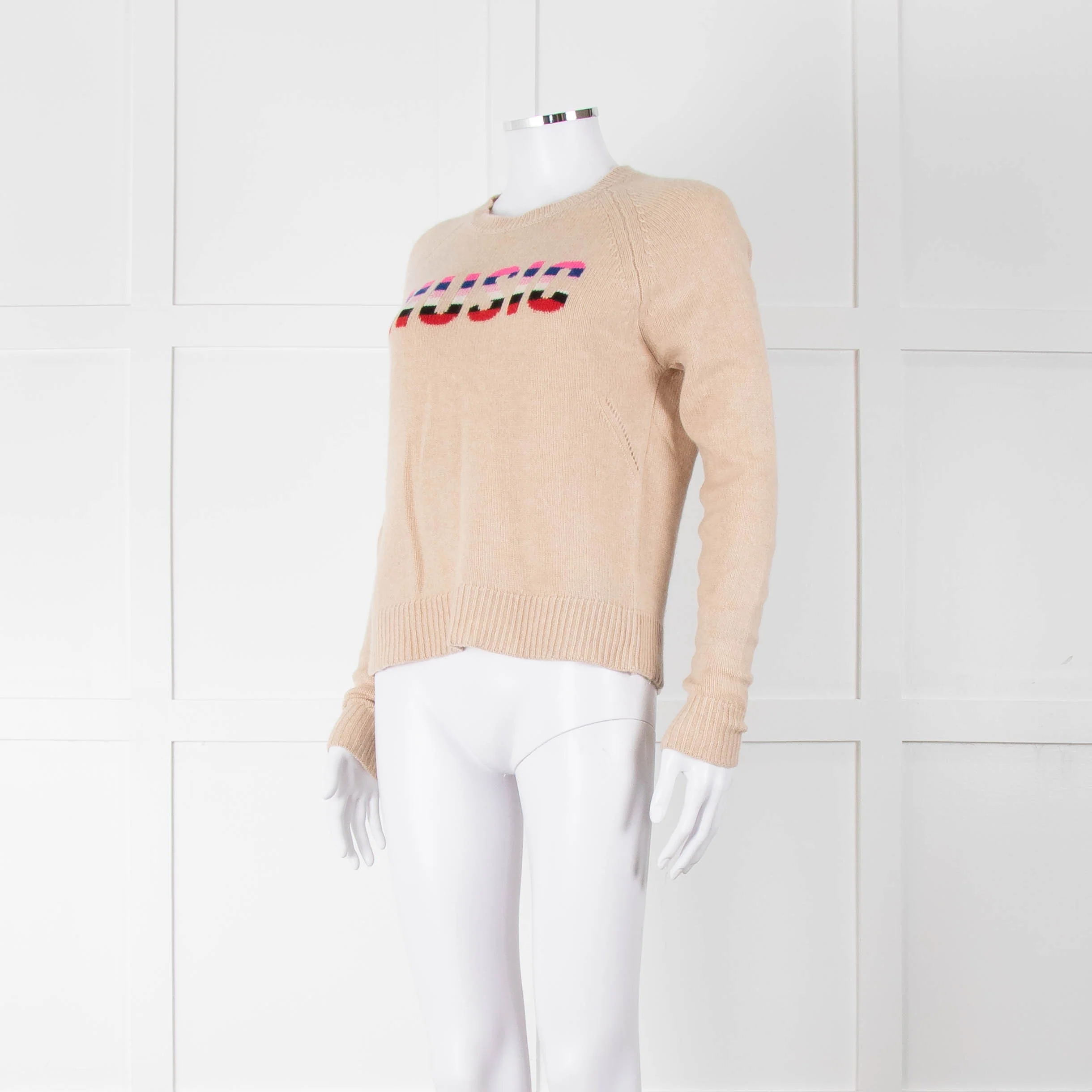 Zadig & Voltaire Camel Round Neck 'Music' Cashmere Sweater - Image 8