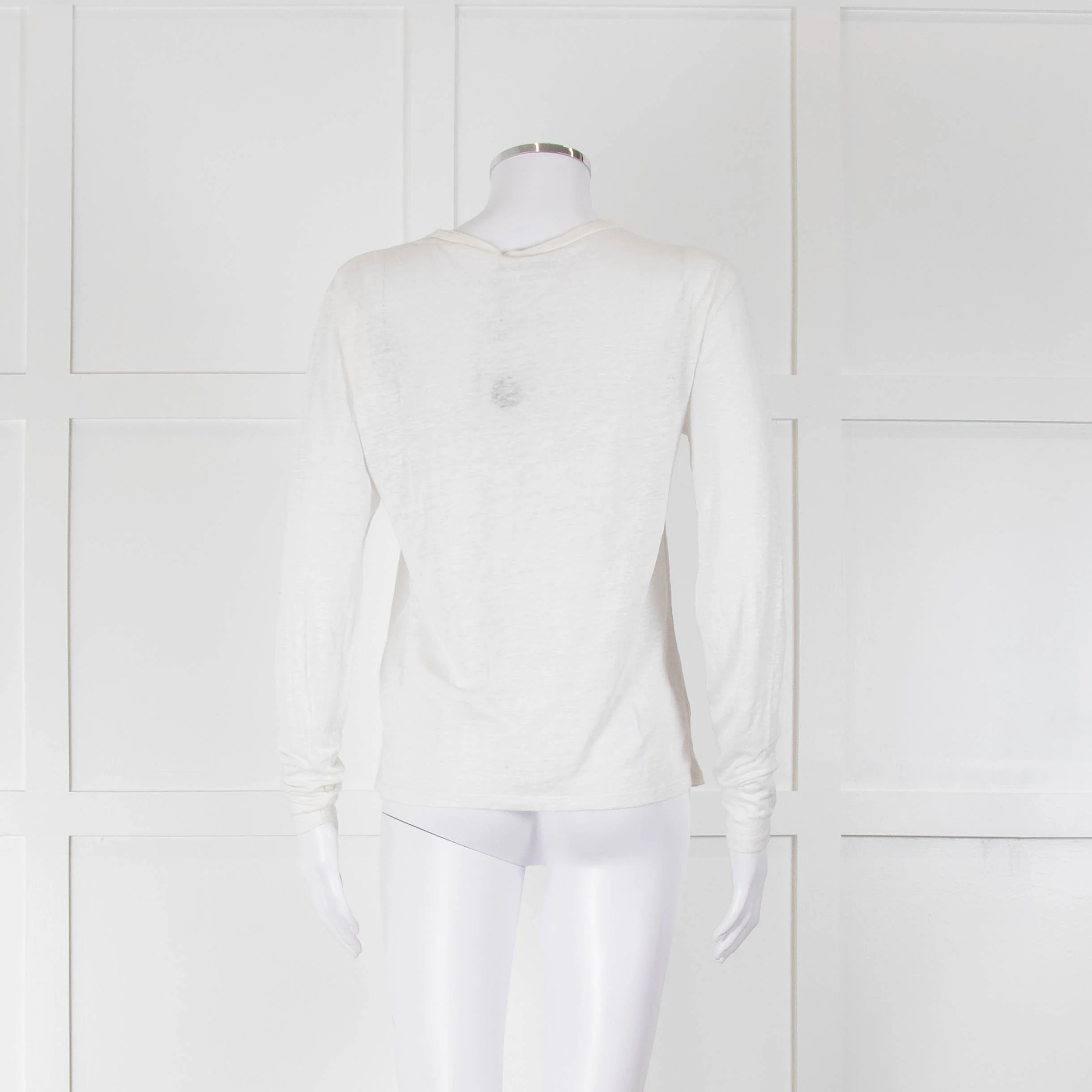 Zadig & Voltaire Cream Slogan Long Sleeve T-Shirt - Image 3