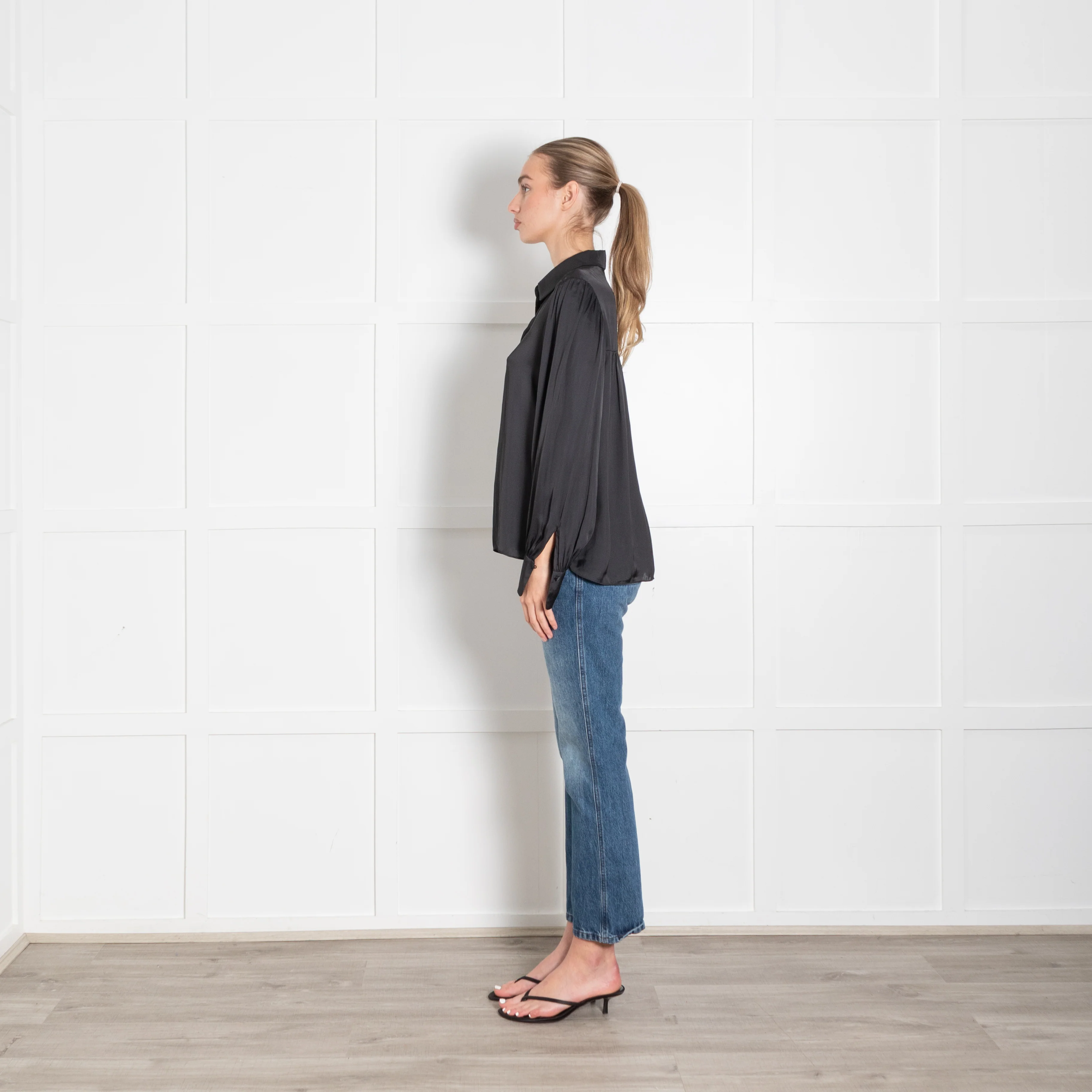 Zadig & Voltaire Preloved Dark Grey Silky Blouse - Image 4