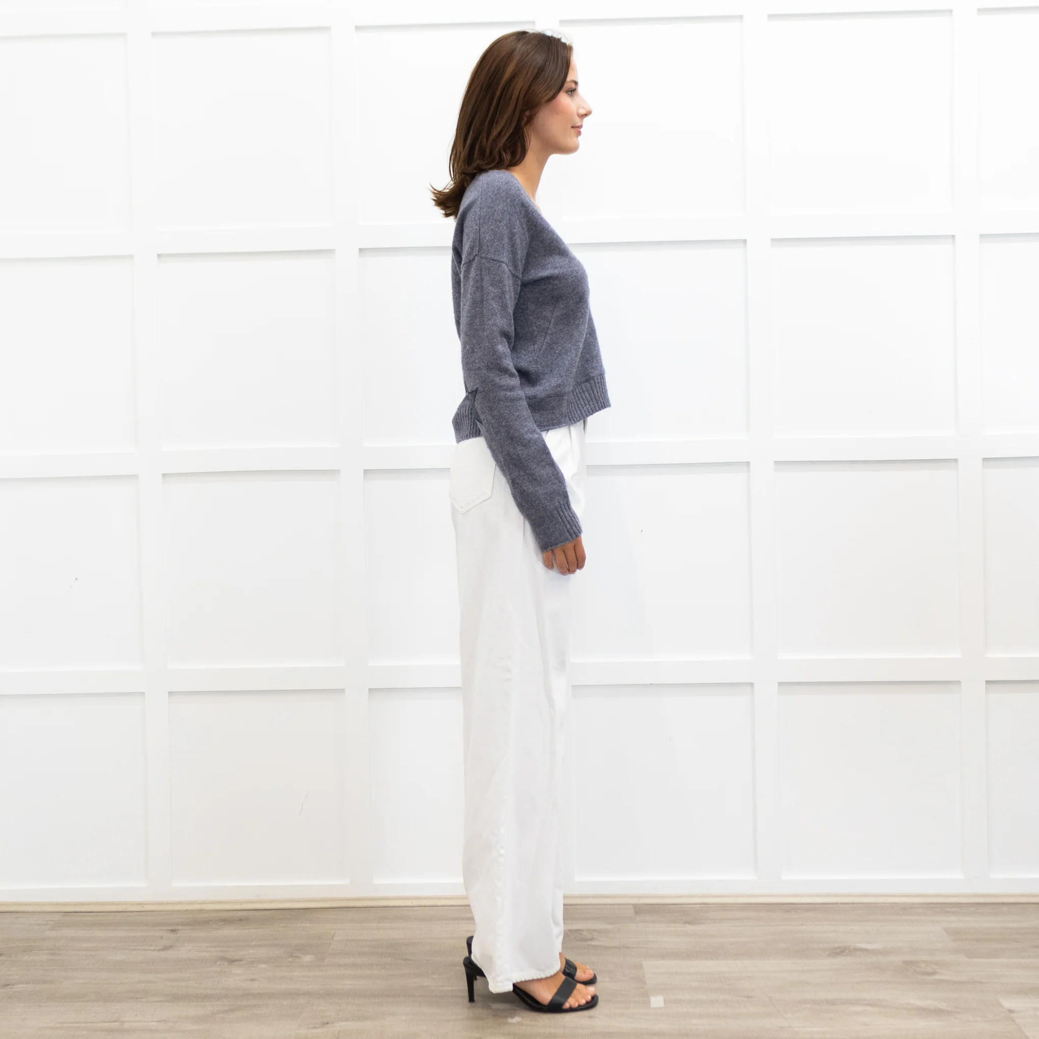 Zadig & Voltaire Grey Cashmere V Neck Jumper - Image 6