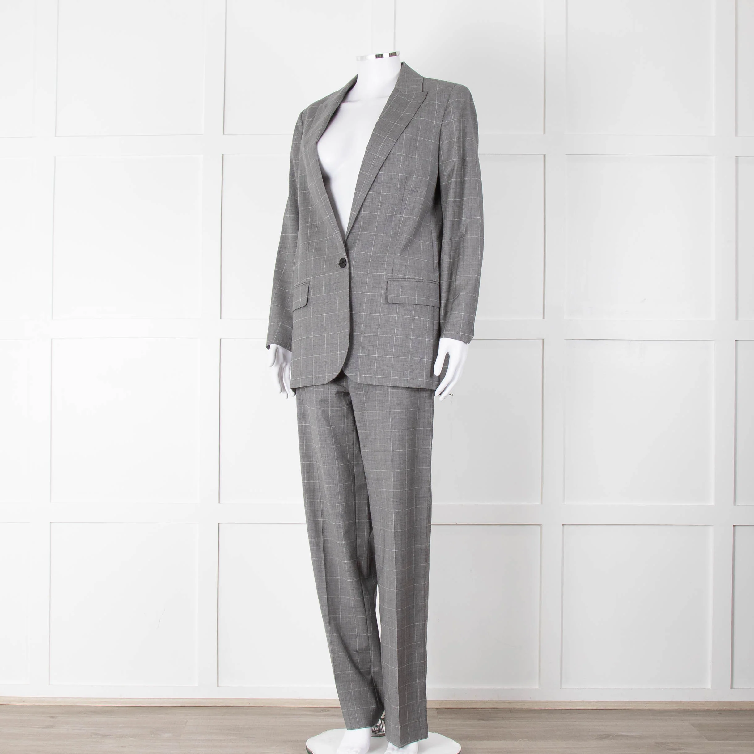 Zadig & Voltaire Grey Herringbone Suit Jacket and Trousers - Image 8