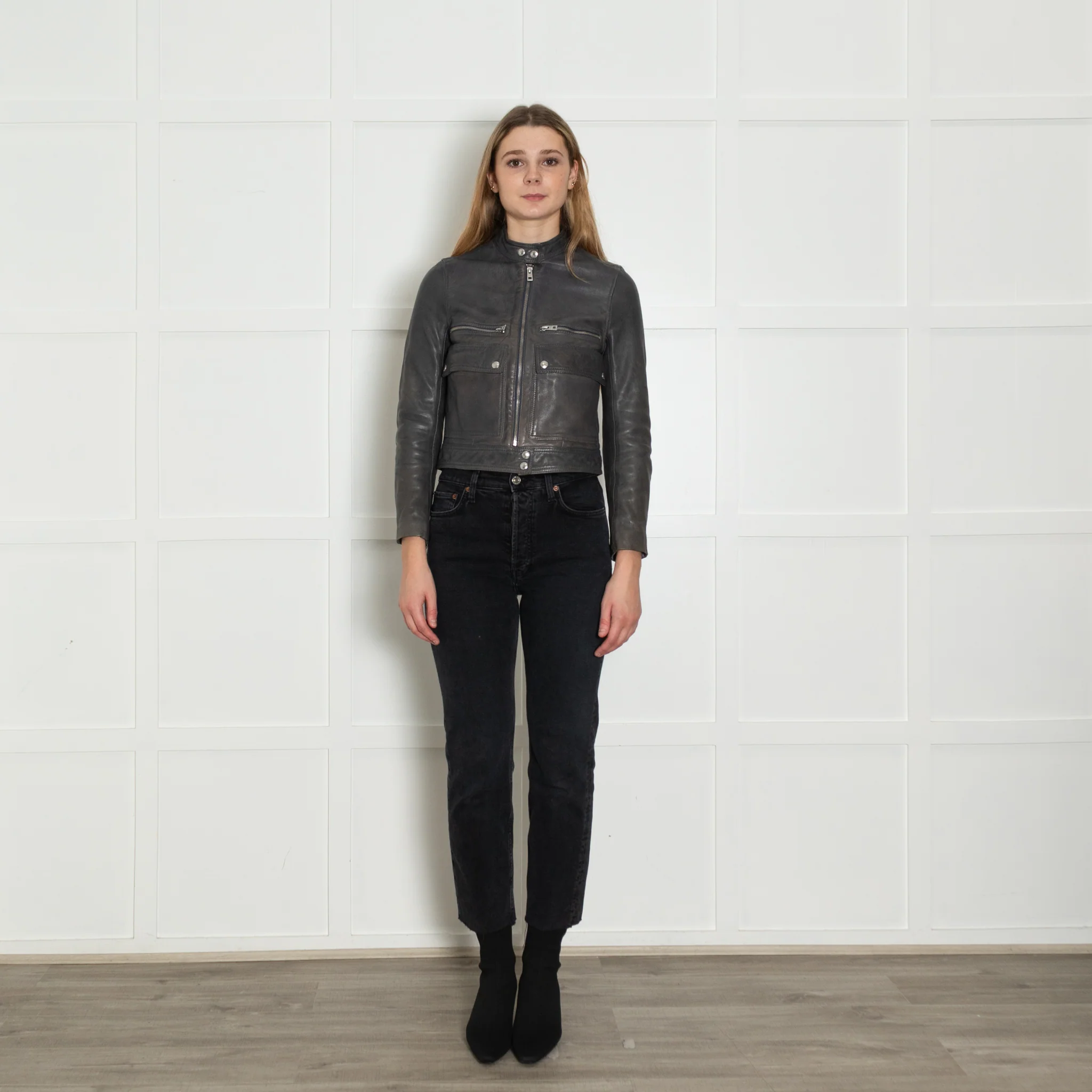 Zadig & Voltaire Grey Leather Jacket