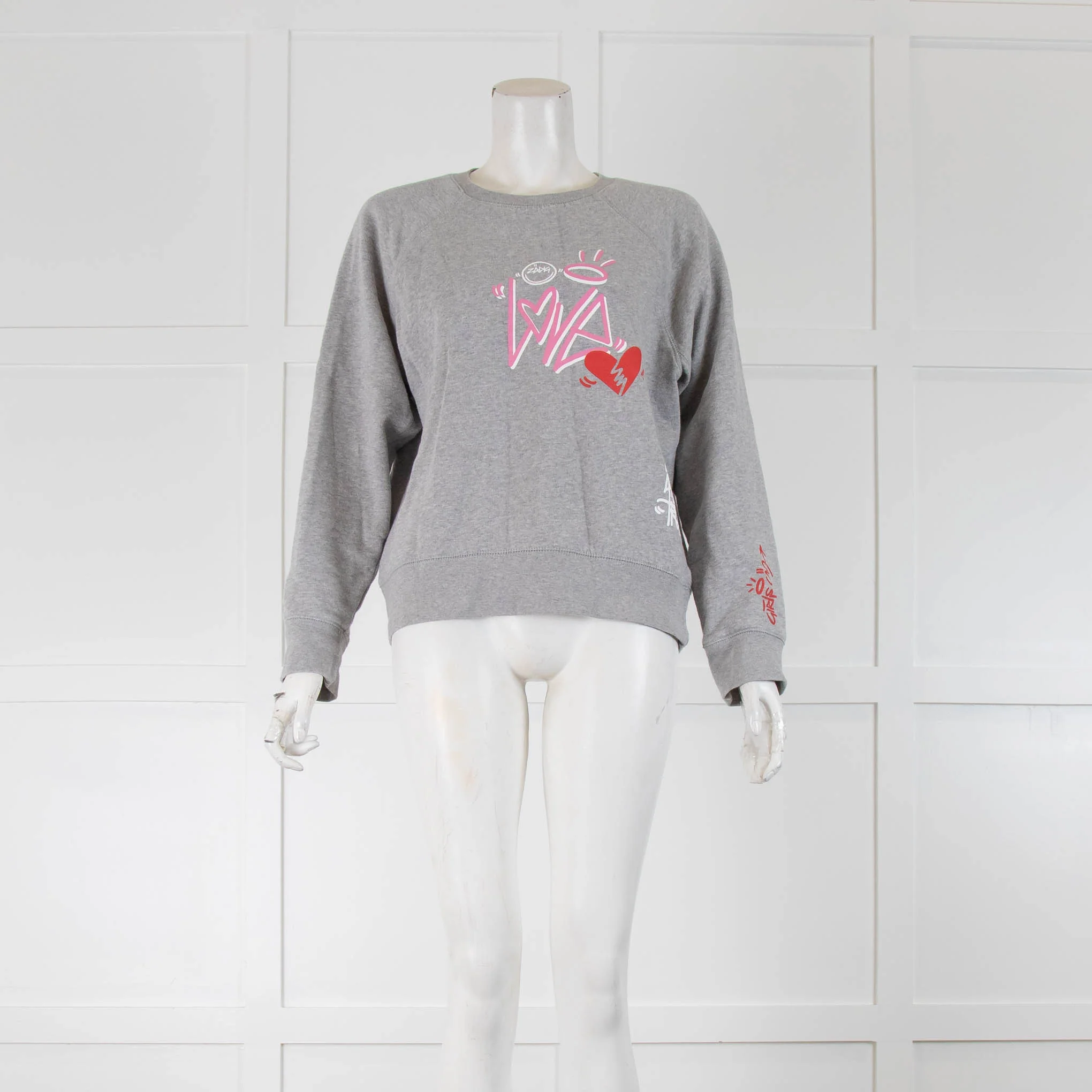 Zadig & Voltaire Grey Love Heart Sweatshirt